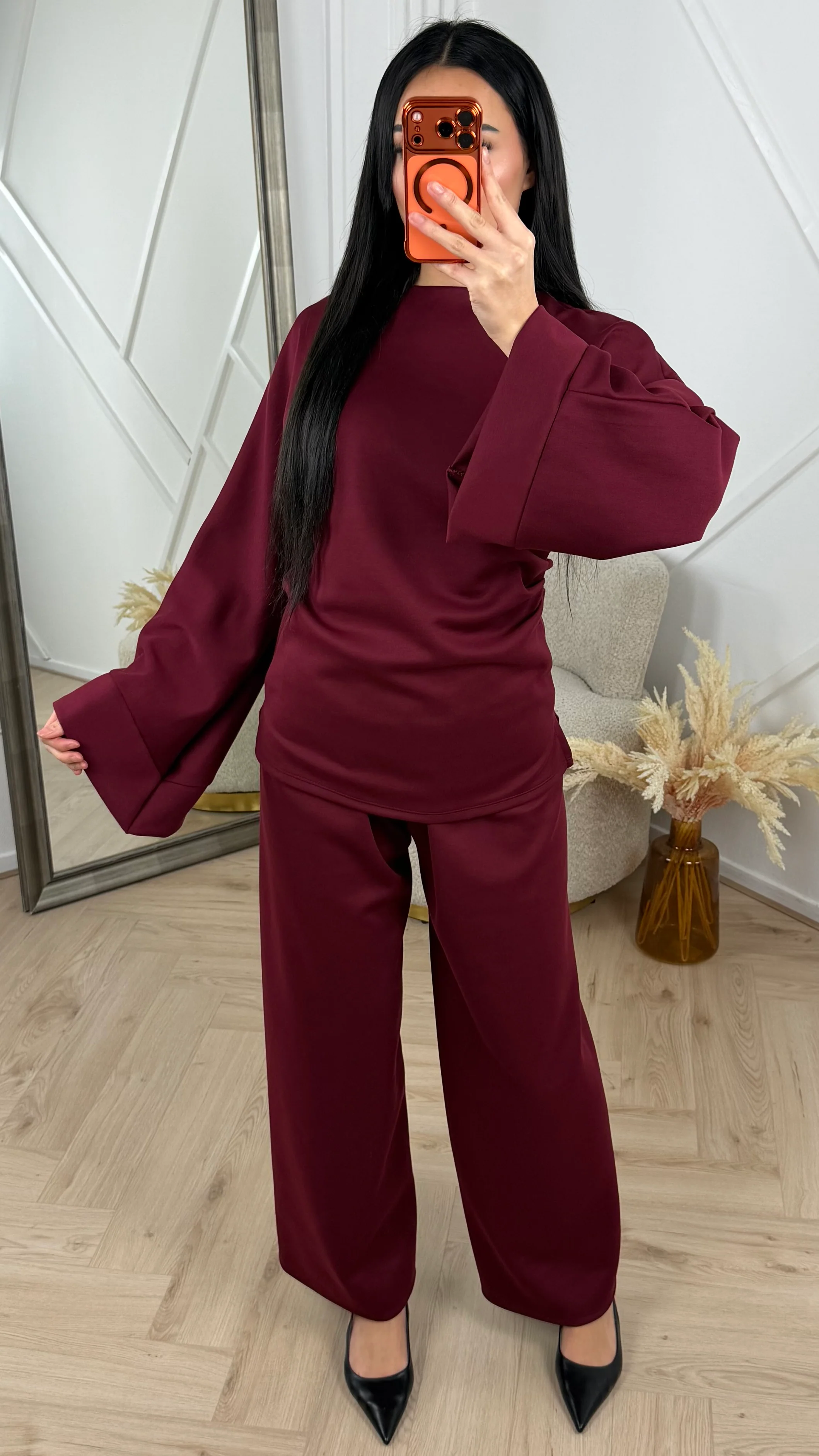 2-Delige Comfy Set met Gedrapeerd Zijdetail en Wide Leg Broek - Image 5