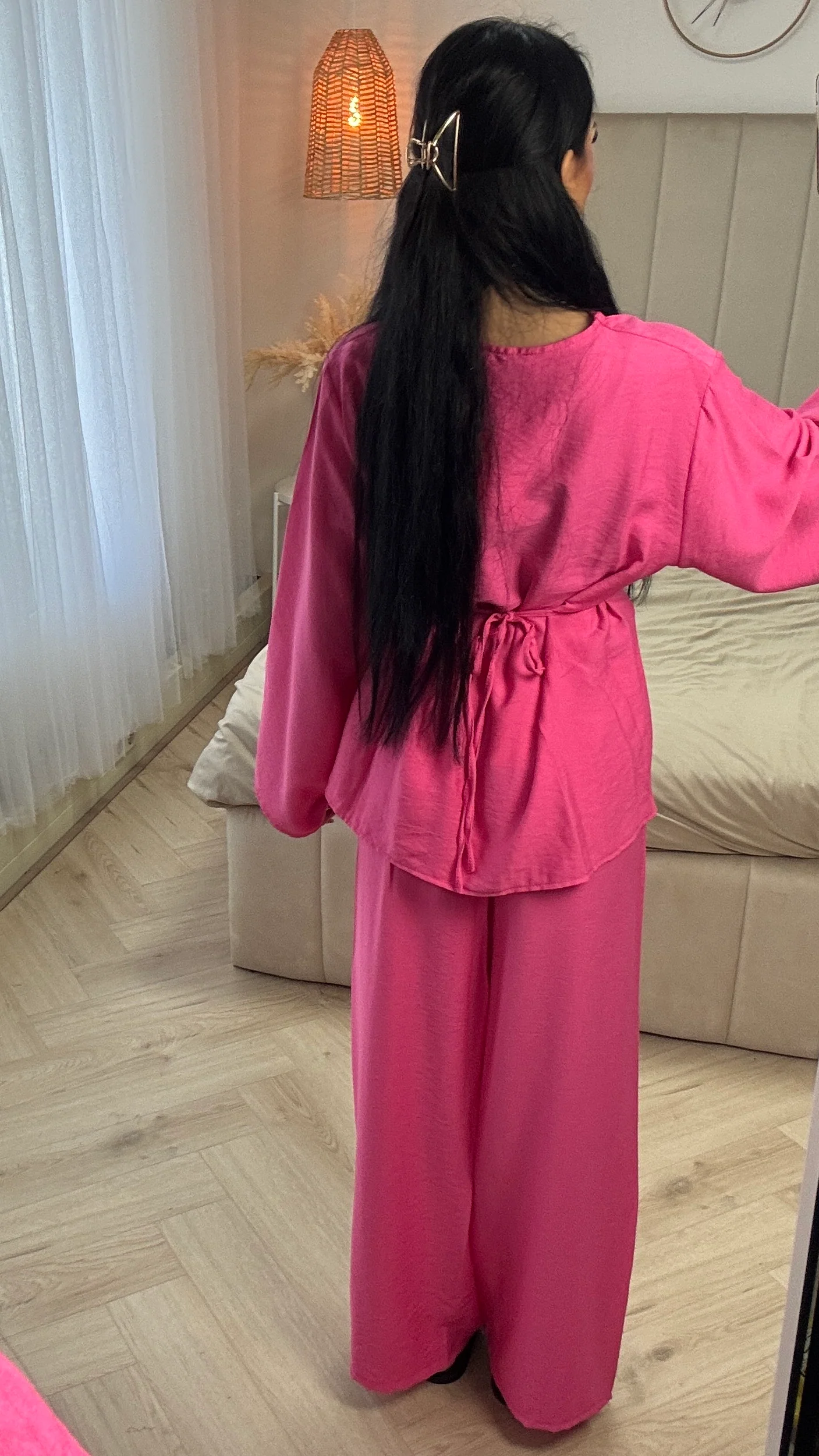 2-Delige Set met Tailleplooien en Wijde Broek – Viscoseblend - Image 11