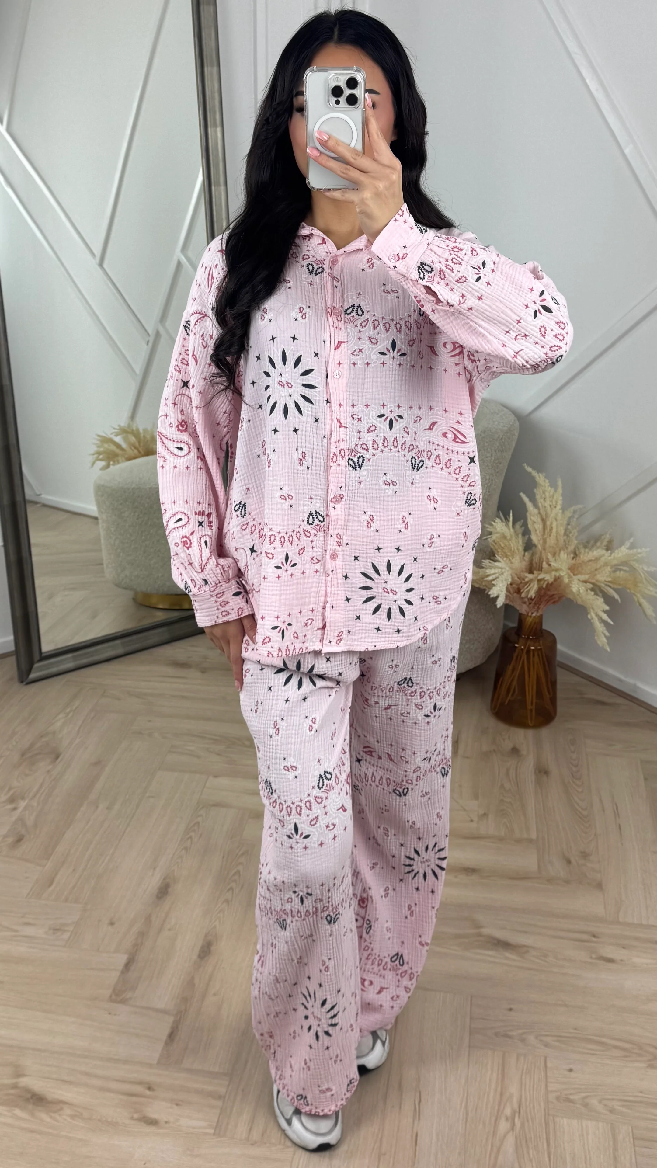 2-Piece Set met Paisley Print en Structuurstof