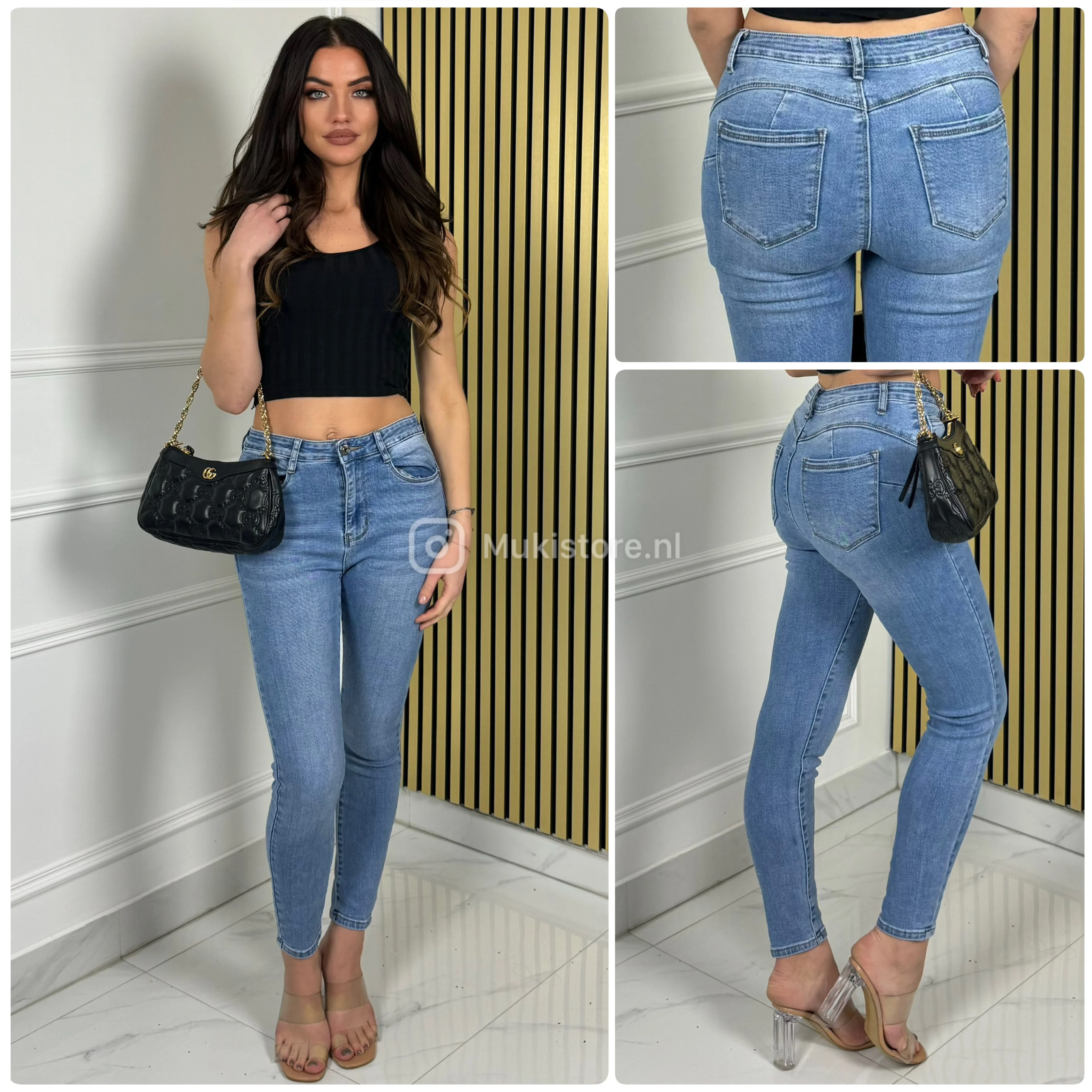 2024 Premium Quality Stretch Clean Push Up Jeans 77535 - Image 6