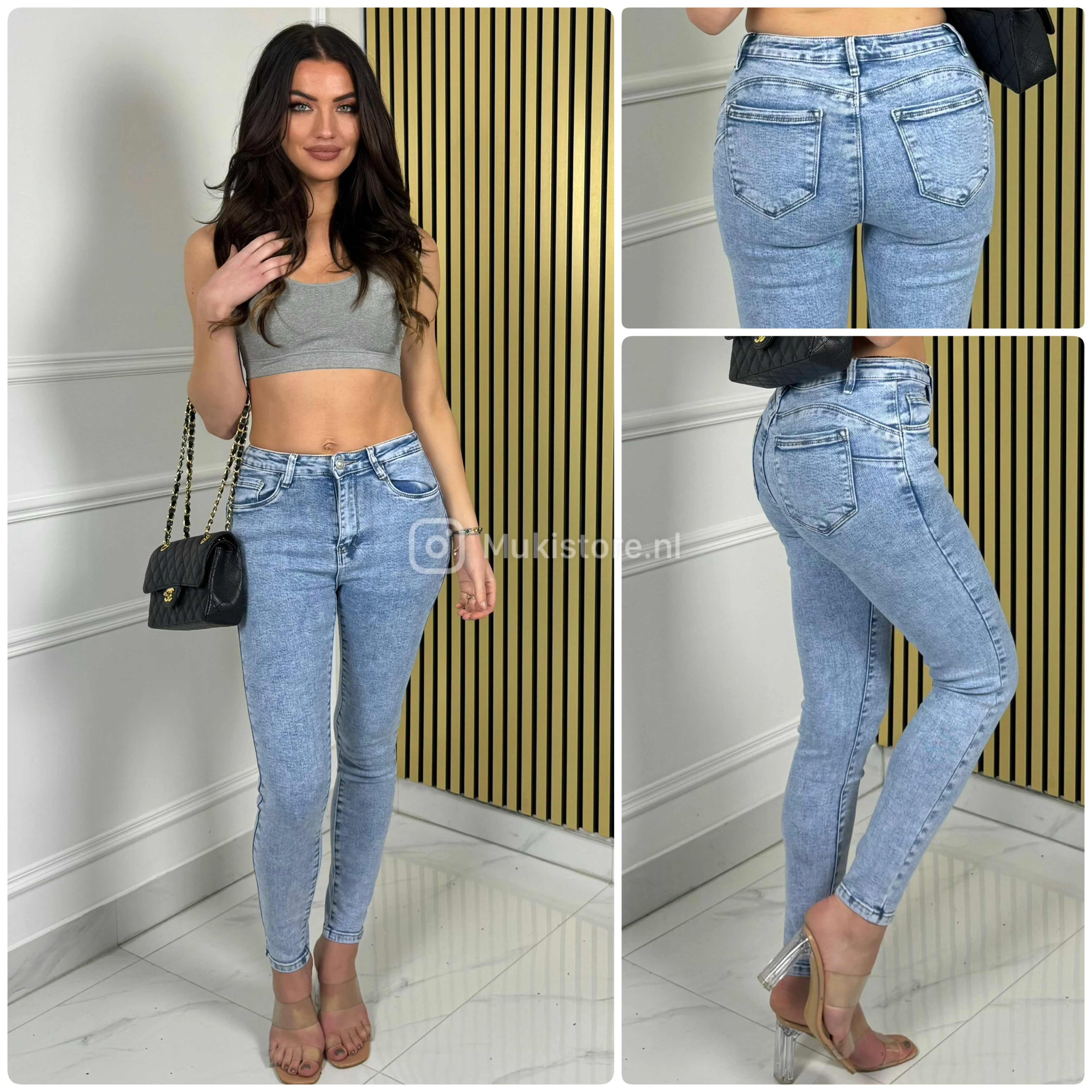 2024 Premium Quality Stretch Clean Push Up Jeans Y6171 - Image 5