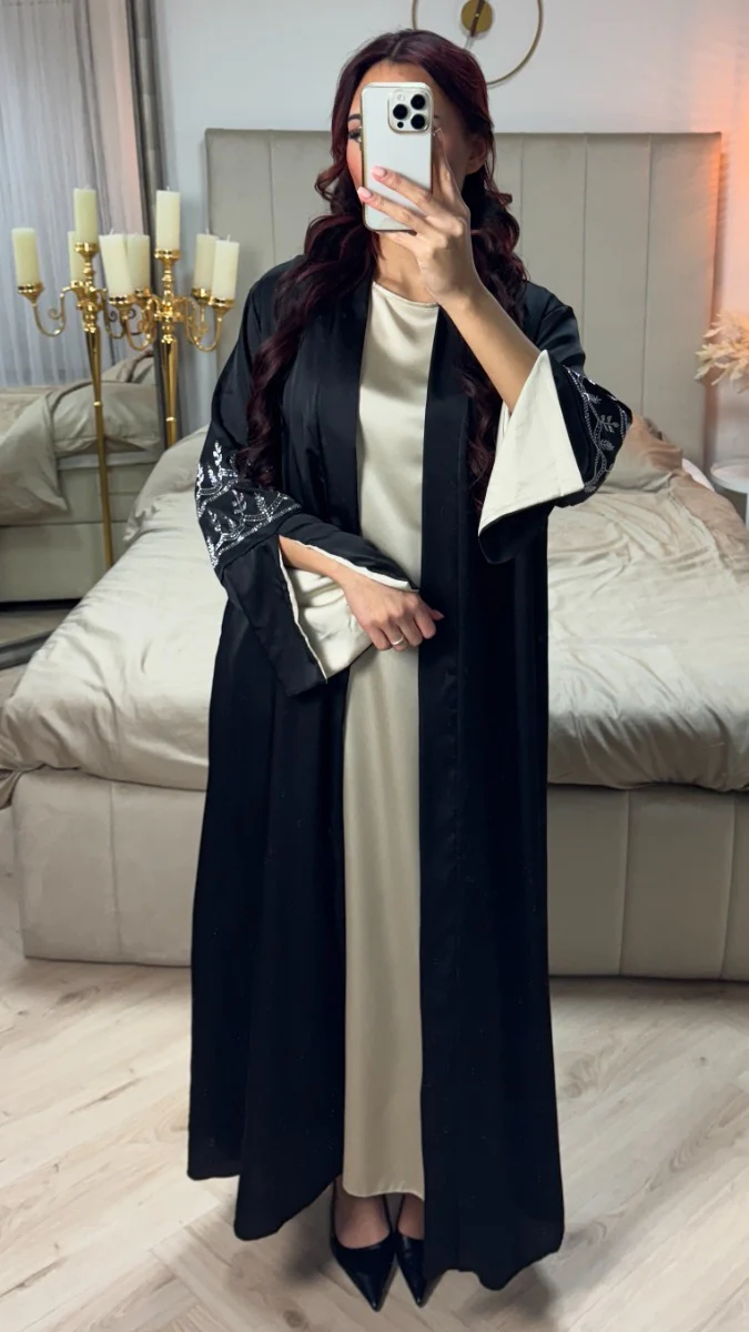 2pcs Kimono Split Sleeve Diamonds + Underdress - Image 2