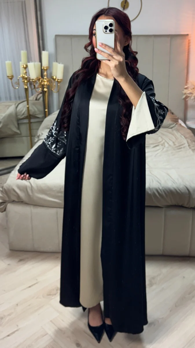 2pcs Kimono Split Sleeve Diamonds + Underdress - Image 3