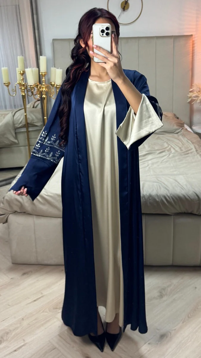 2pcs Kimono Split Sleeve Diamonds + Underdress - Image 4