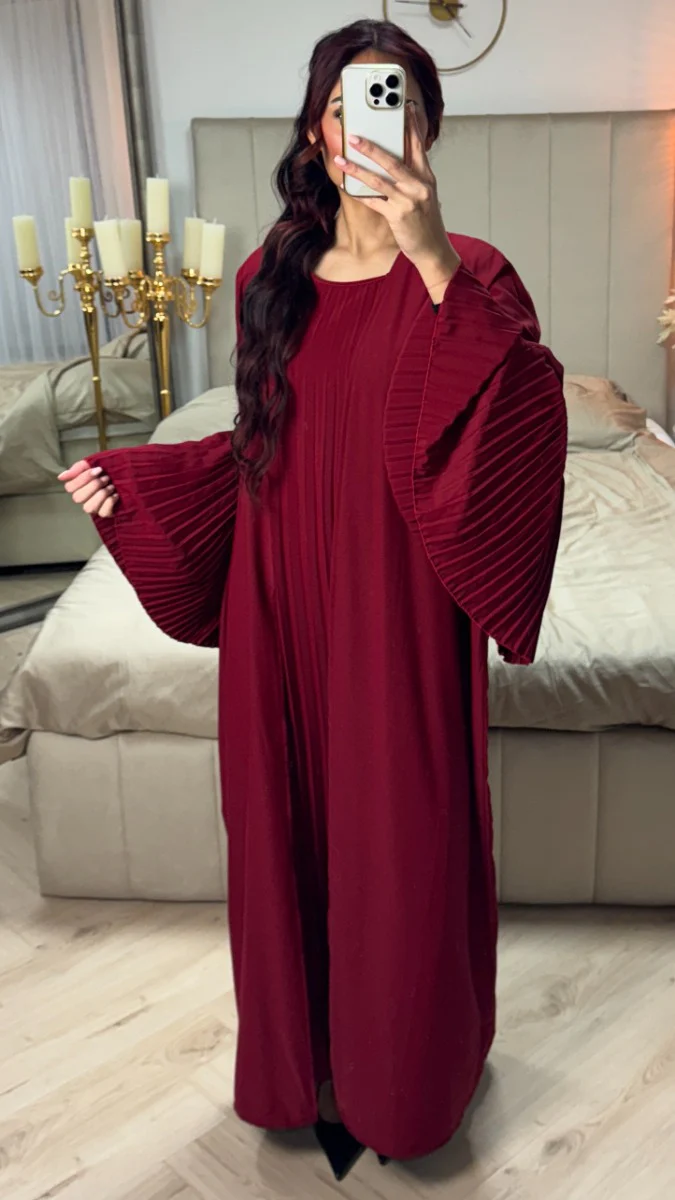 2pcs Kimono + Underdress Pleated Detail - Image 11