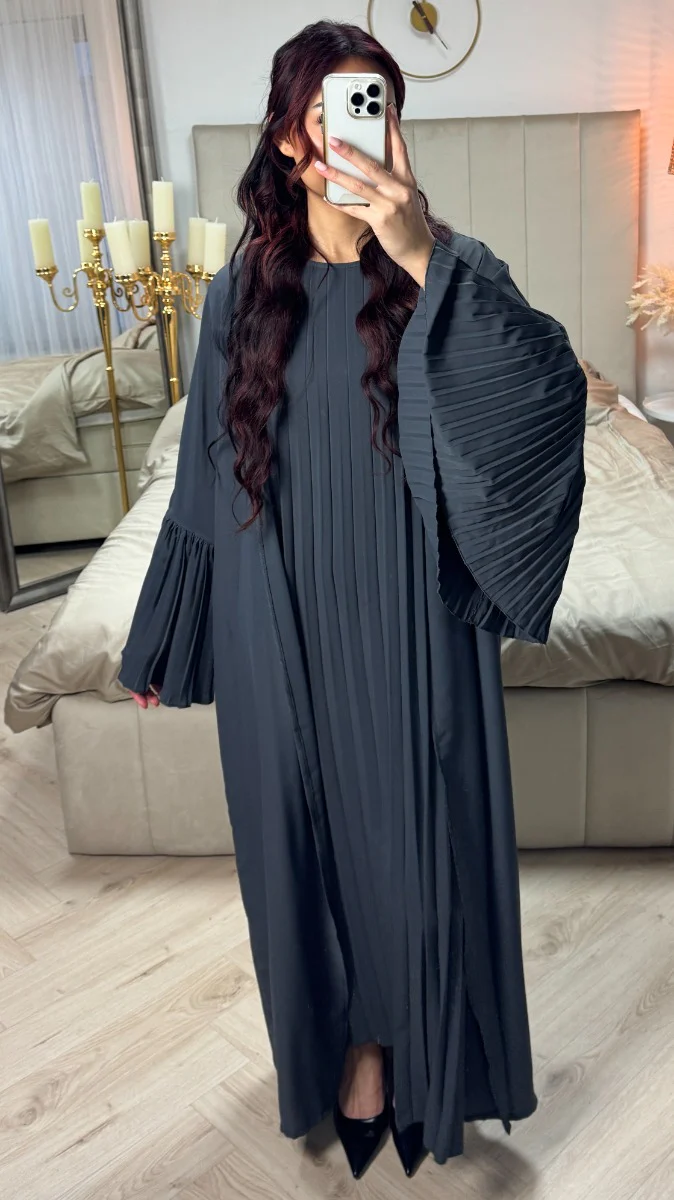 2pcs Kimono + Underdress Pleated Detail - Image 6