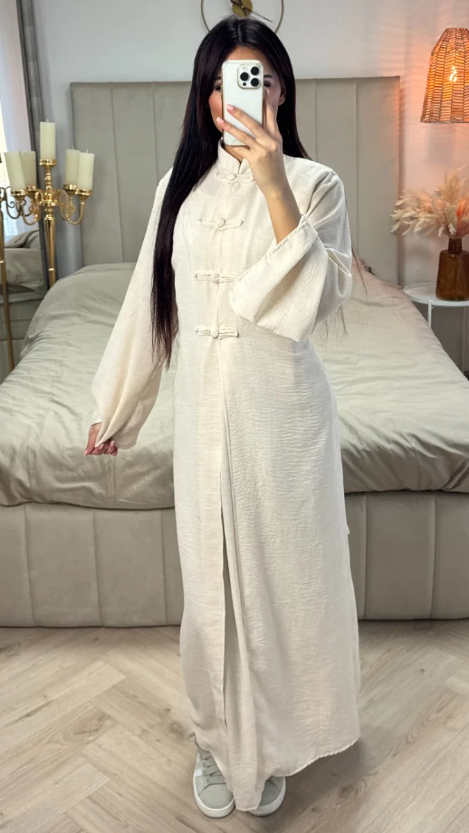 2pcs Linnenlook Set Button Tie Belt Kimono + Underdress - Image 10