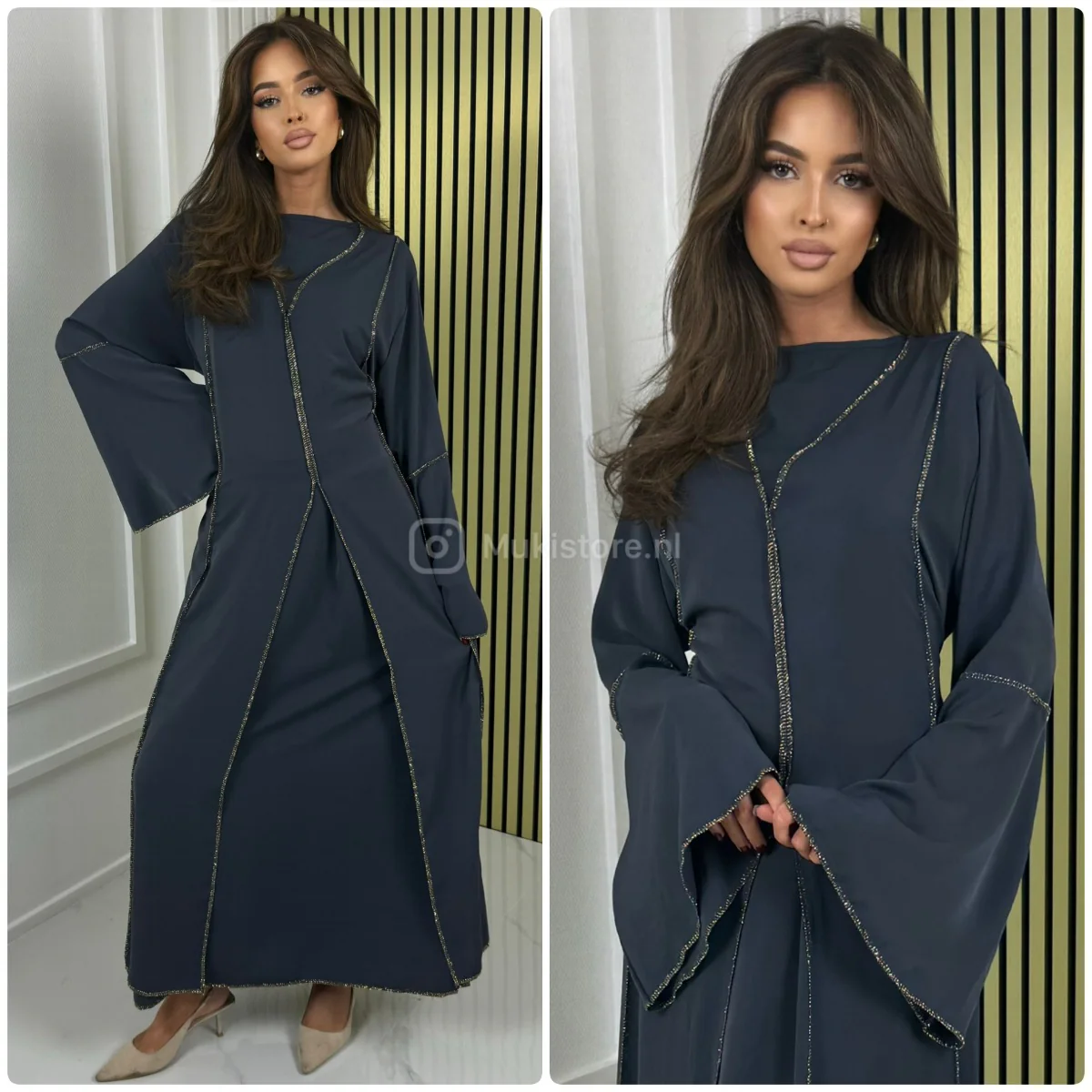 2pcs Set Dress Golden Seam Details - Image 14