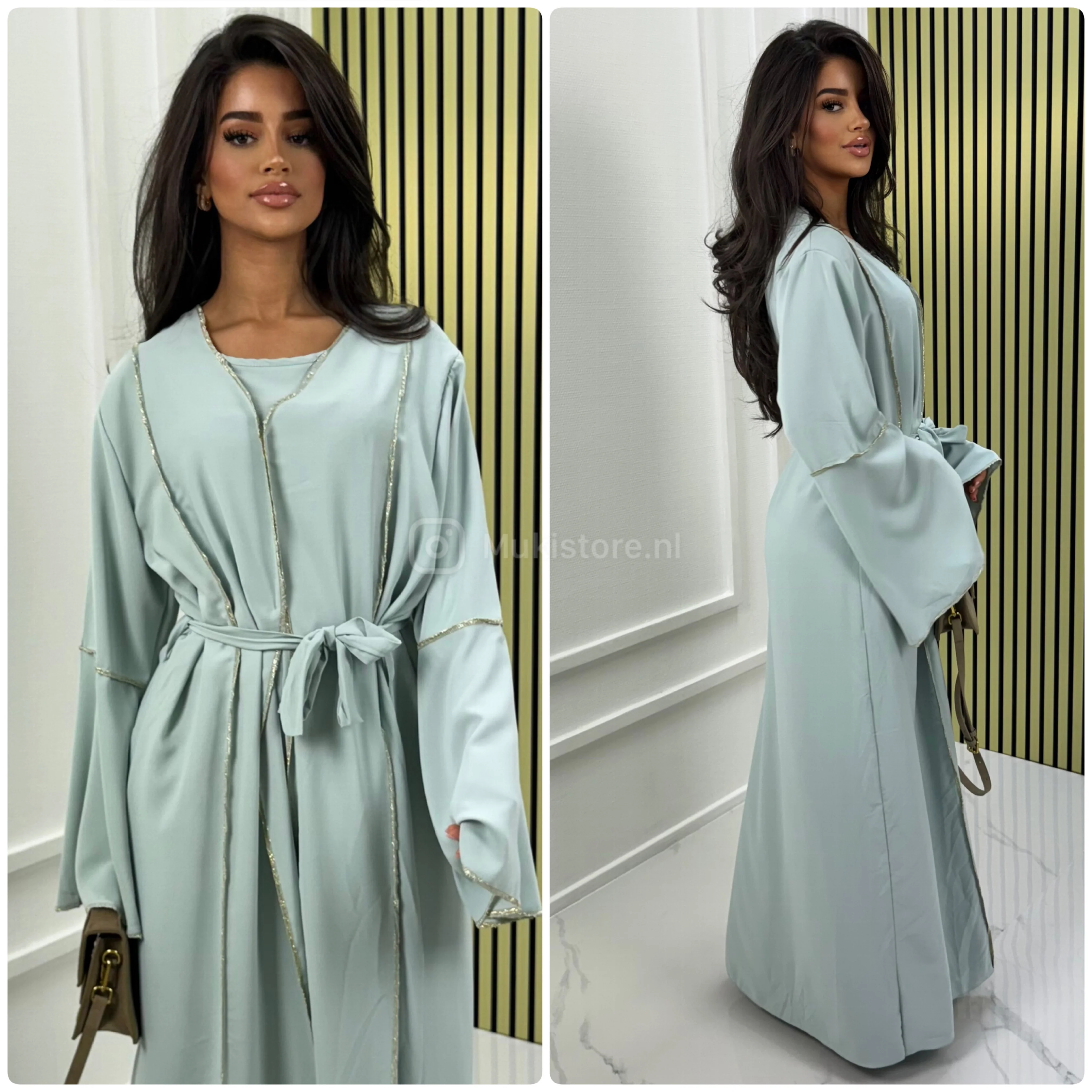 2pcs Set Dress Golden Seam Details - Image 26