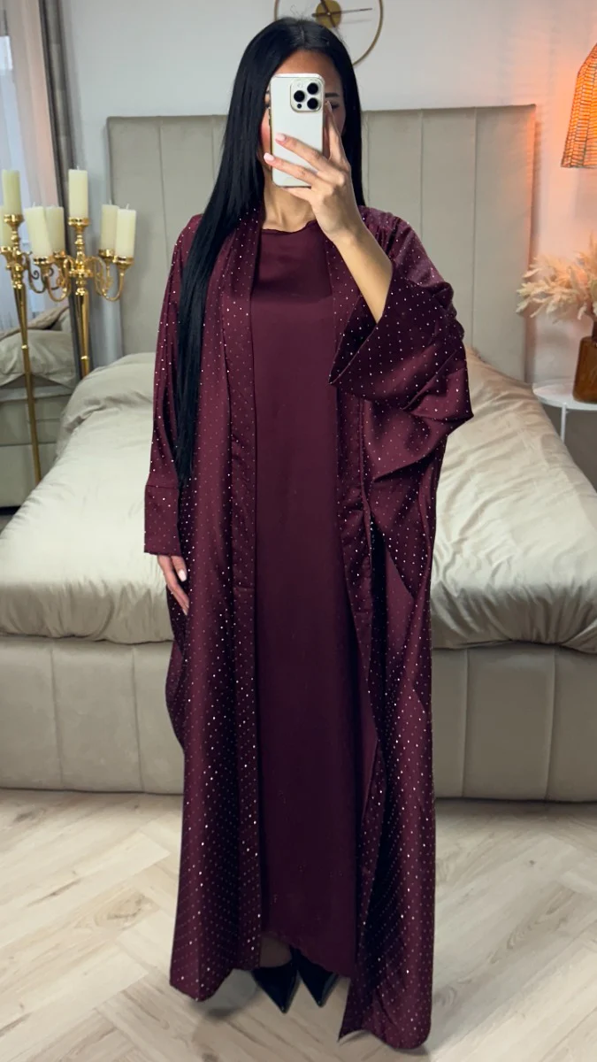 2pcs Set Glitter Kimono + Inside Tie Belt Underdress - Image 10