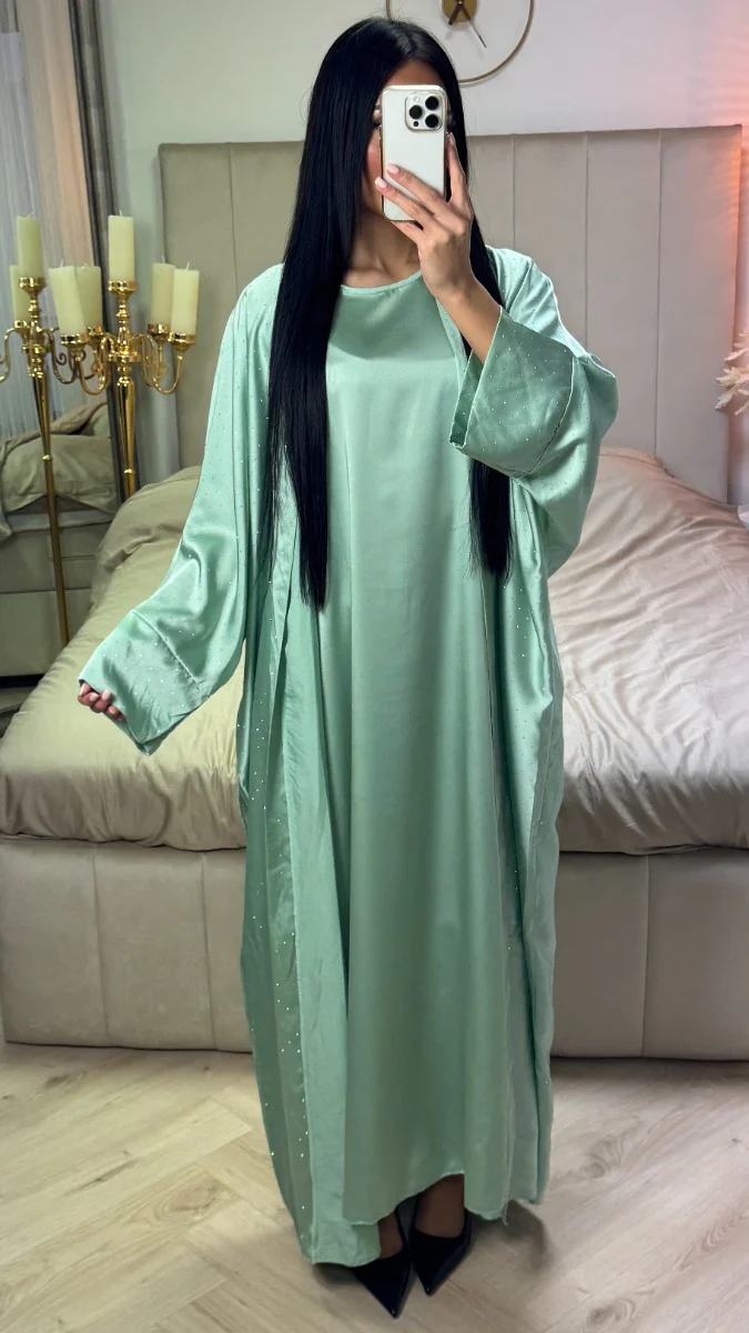 2pcs Set Glitter Kimono + Inside Tie Belt Underdress - Image 11