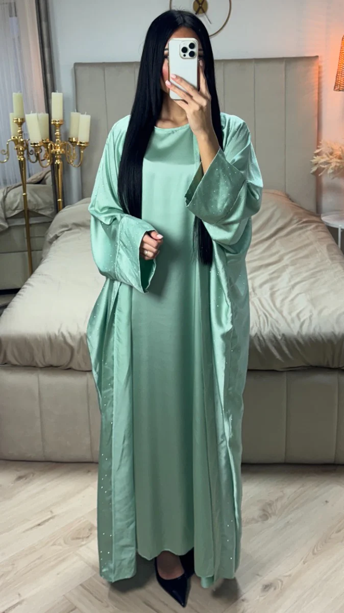 2pcs Set Glitter Kimono + Inside Tie Belt Underdress - Image 12