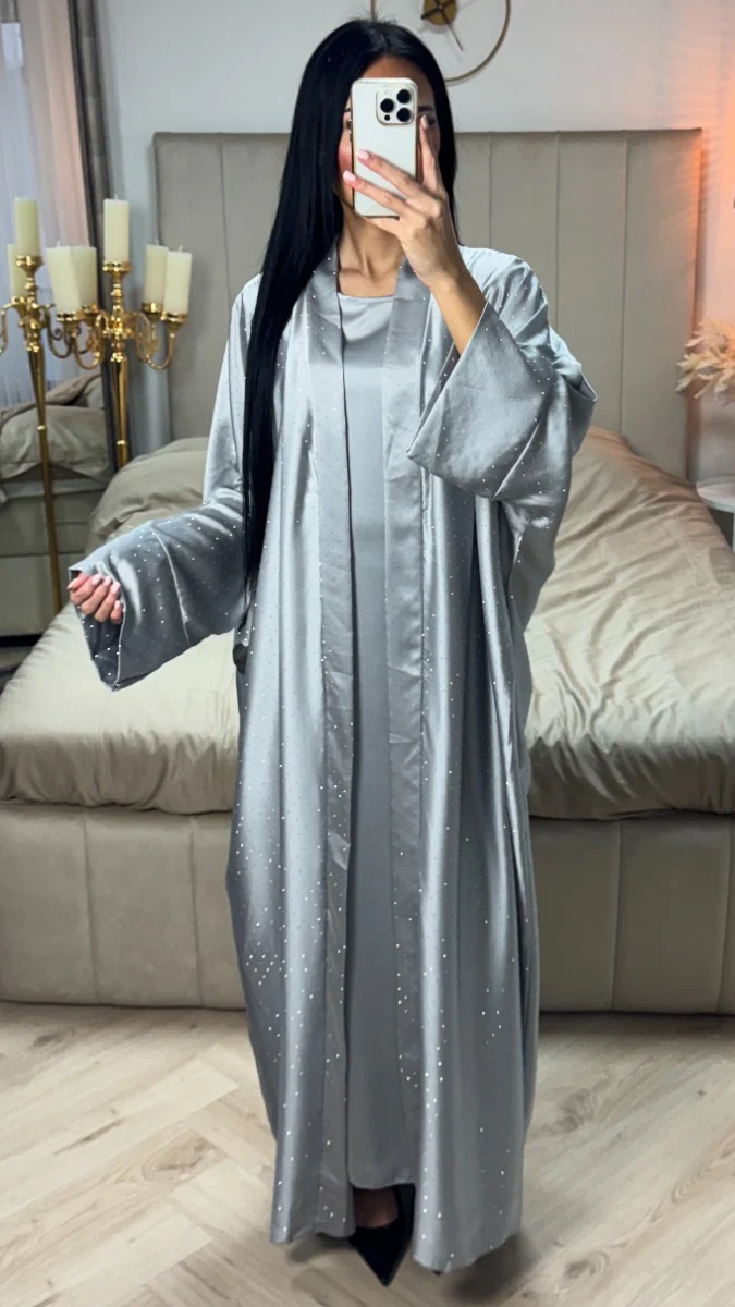 2pcs Set Glitter Kimono + Inside Tie Belt Underdress - Image 16