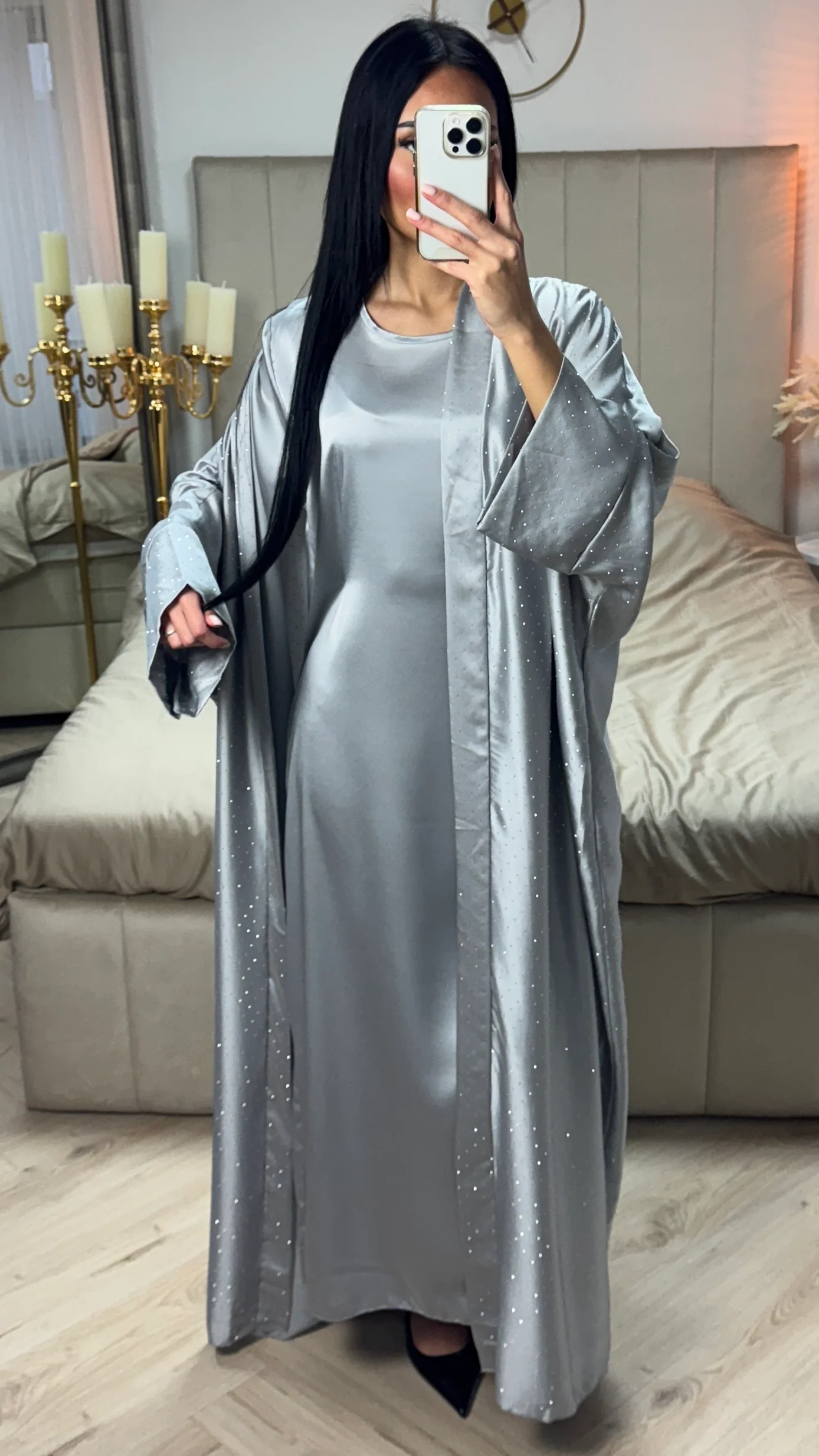 2pcs Set Glitter Kimono + Inside Tie Belt Underdress - Image 18