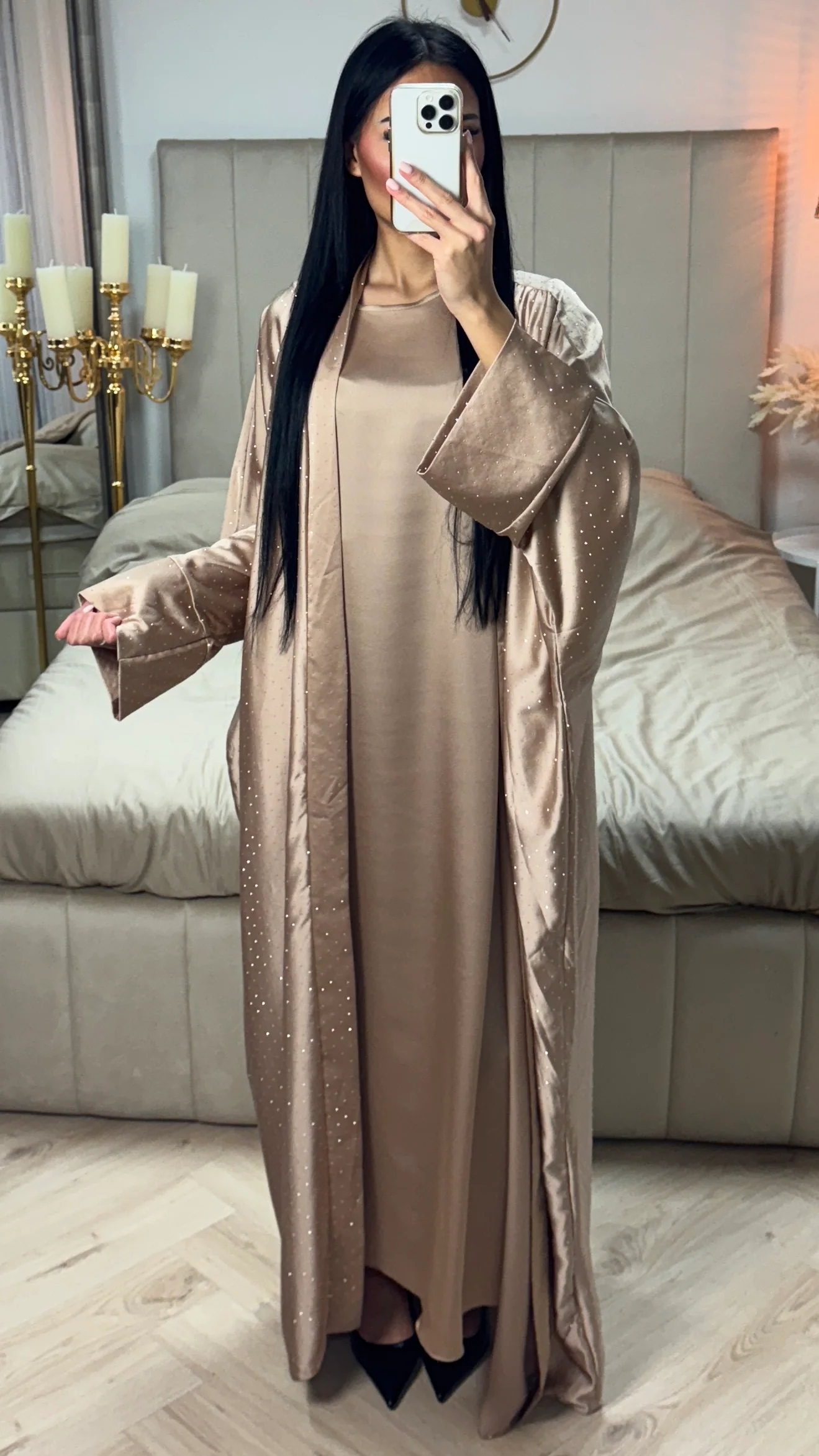 2pcs Set Glitter Kimono + Inside Tie Belt Underdress - Image 23