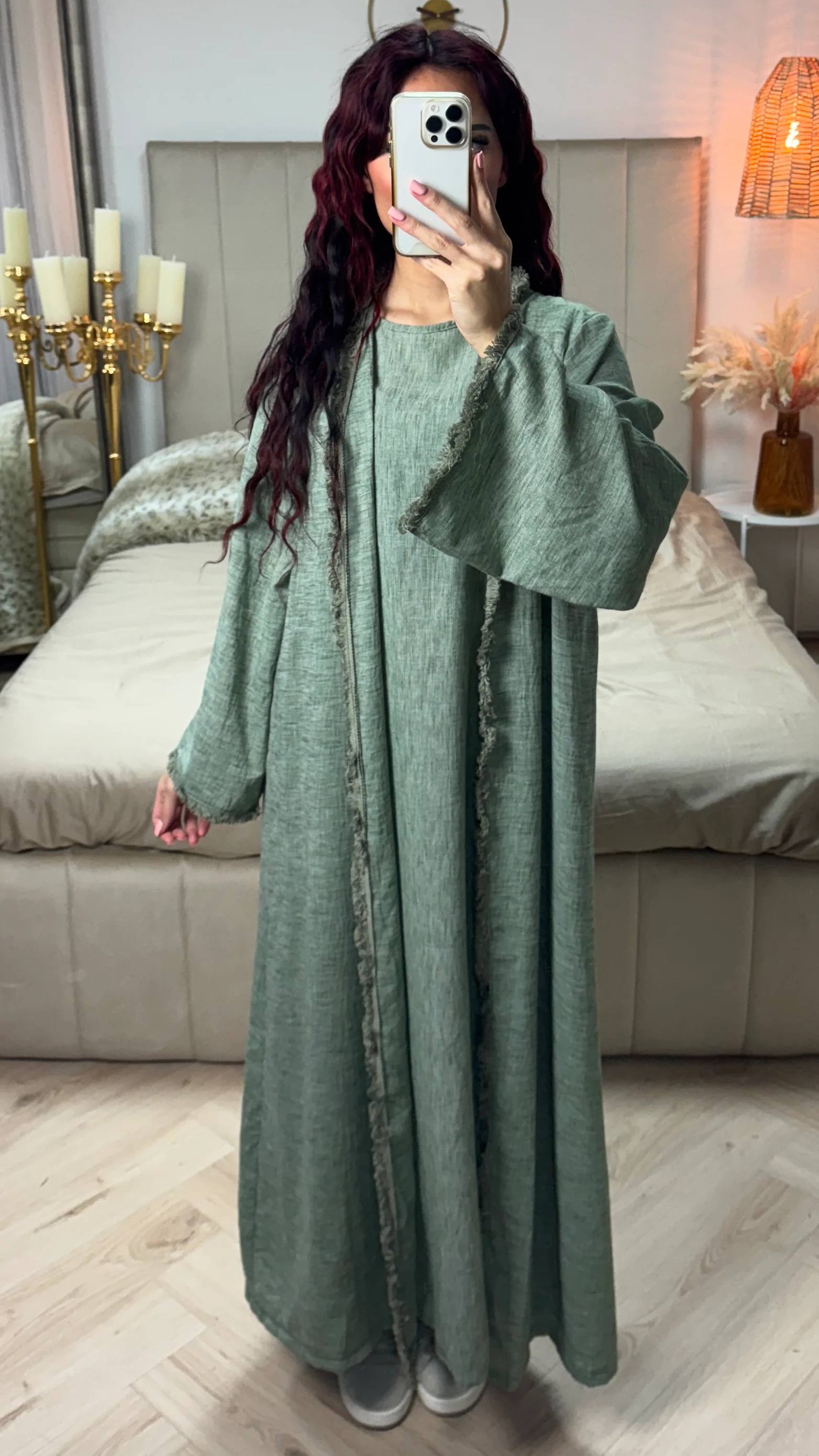 2pcs Set Kimono + Underdress Linneneffect - Image 16