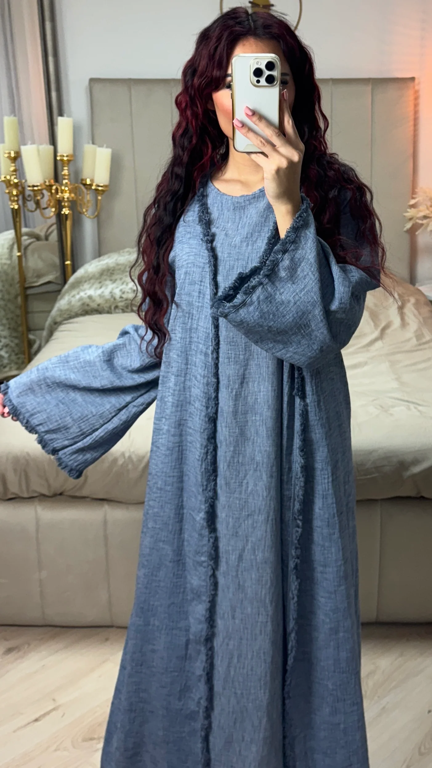2pcs Set Kimono + Underdress Linneneffect - Image 19