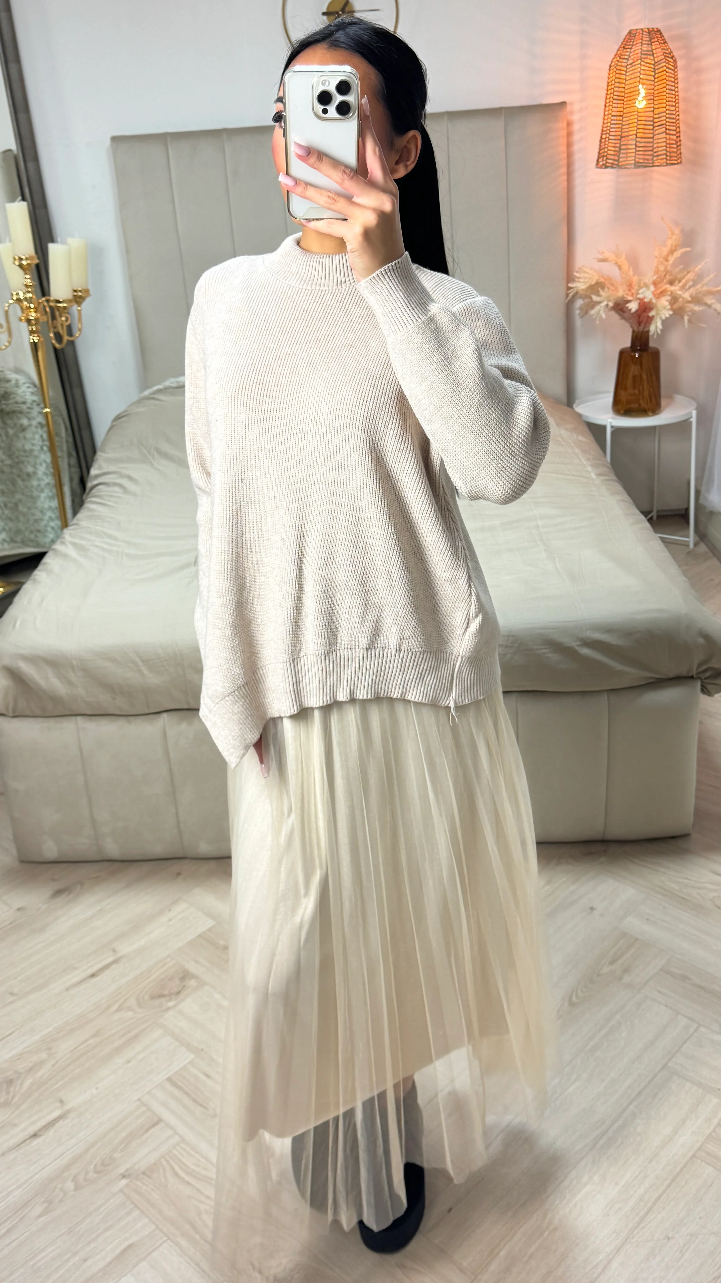 2pcs Set Sweater + V Neck Dress Pleated - Image 16