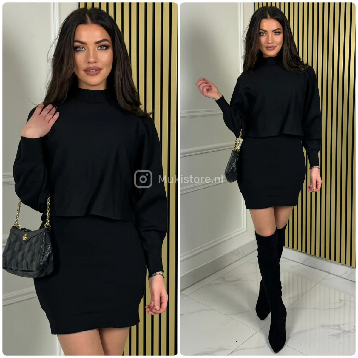 2pcs Strap Dress + Sweater Set 581 - Image 2