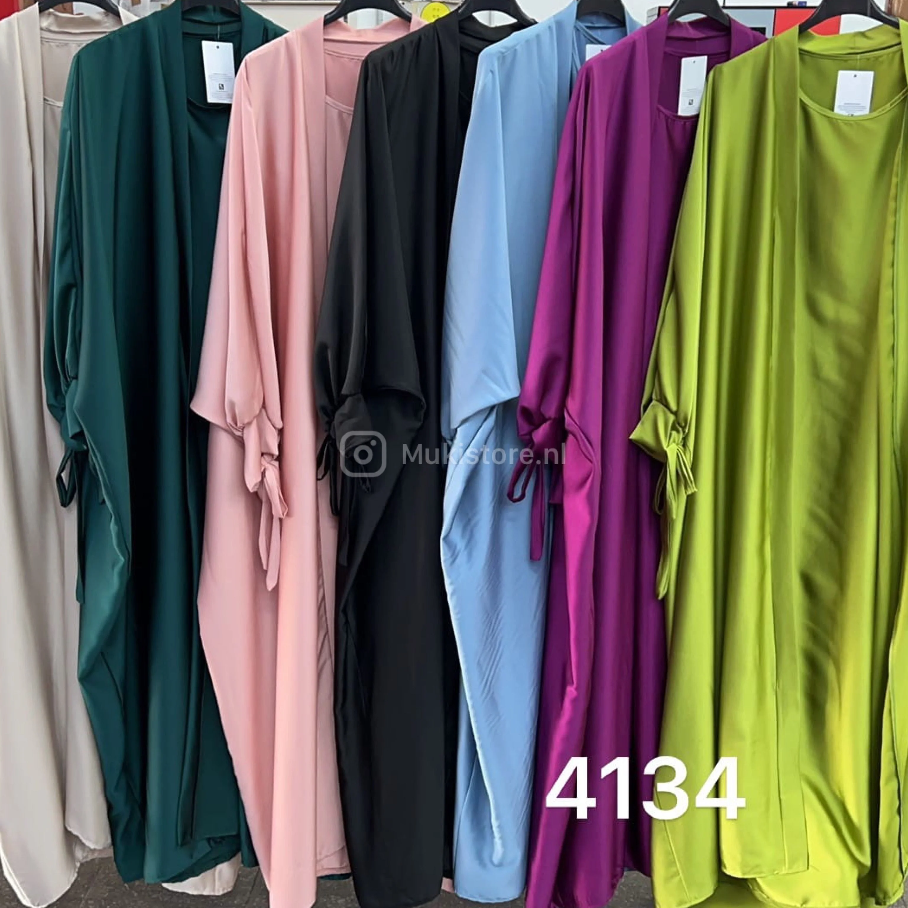 2psc Set Satin Kimono+Dress Bow Wrist - Image 24