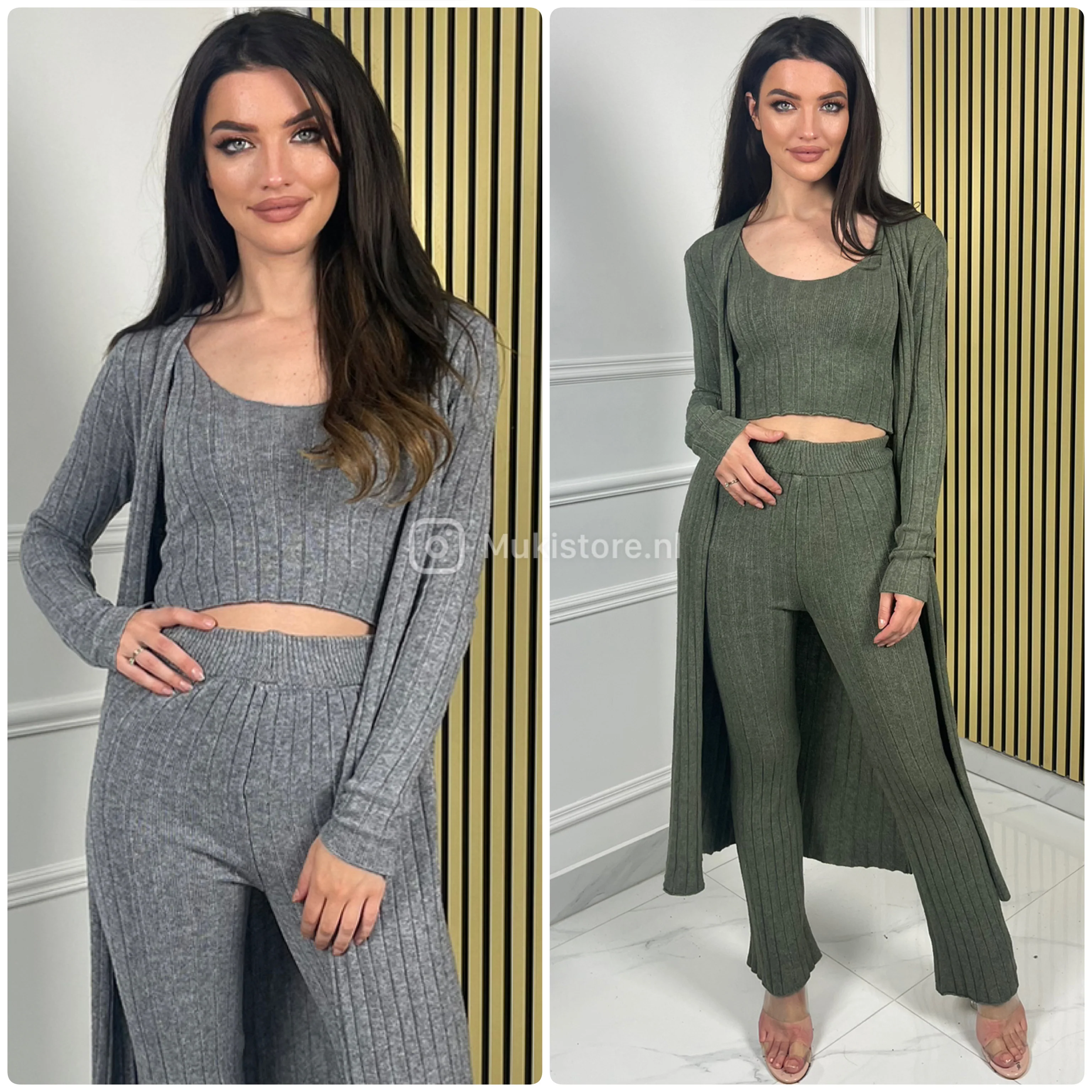 3pcs Thick Pbt Set Vest+Top+Wide Leg Pants - Image 11