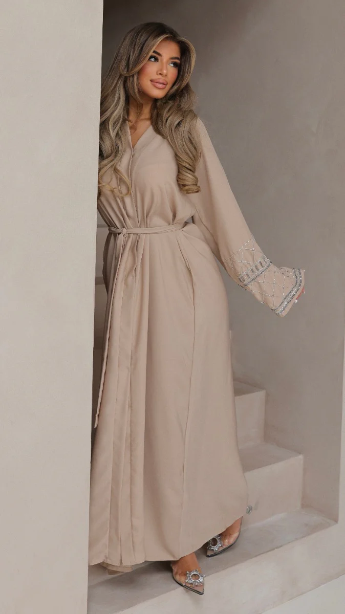 786 | Chester Design Abaya + Tie Belt + Scarf - Image 2