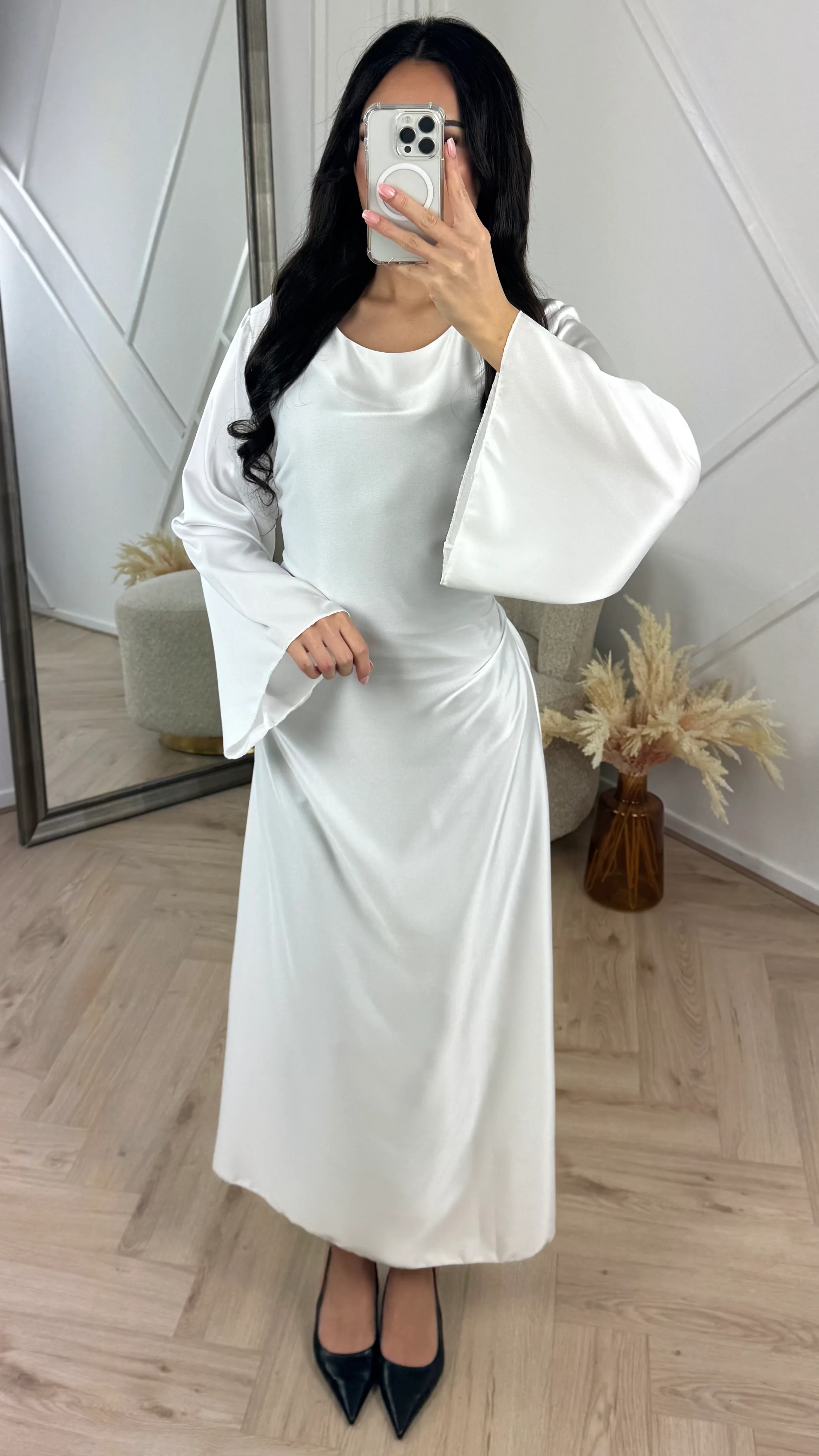 Abaya Maxi Jurk met Achterstrik en Wijde Mouwen - Image 10