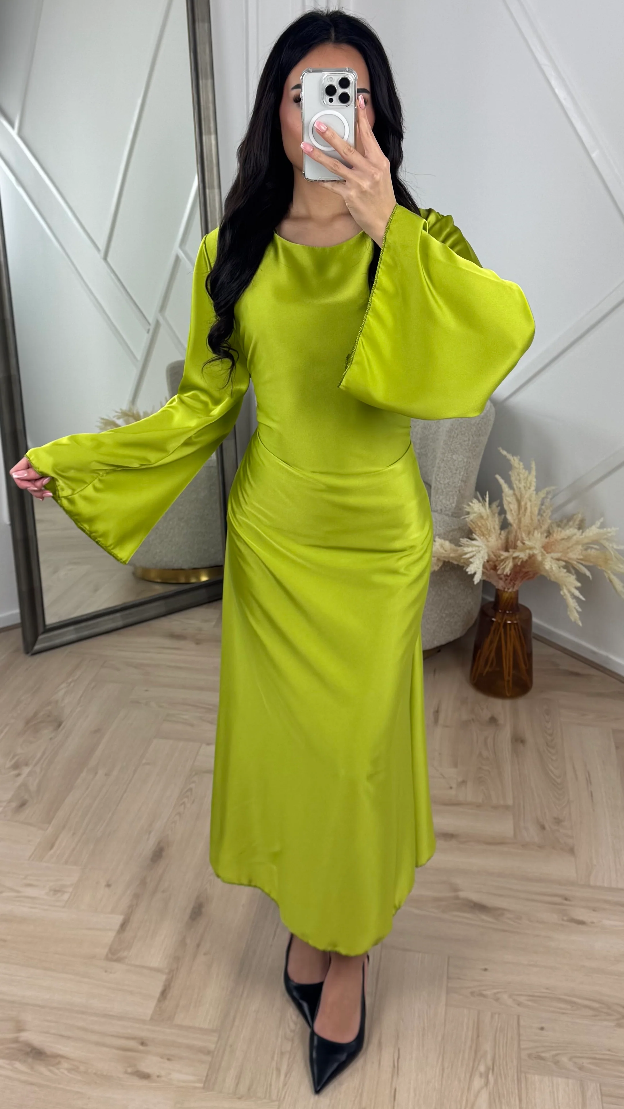 Abaya Maxi Jurk met Achterstrik en Wijde Mouwen - Image 11