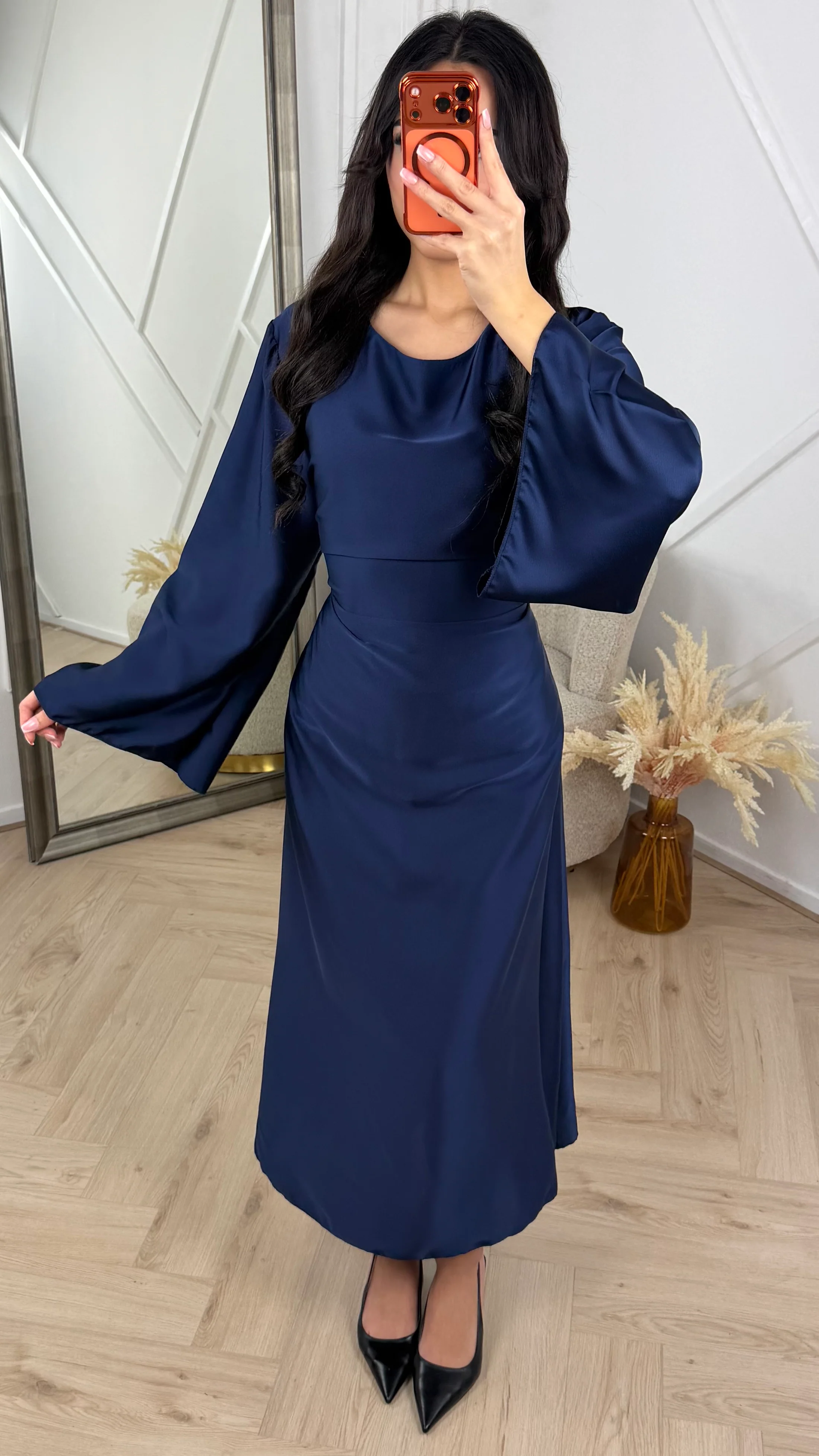 Abaya Maxi Jurk met Achterstrik en Wijde Mouwen - Image 12