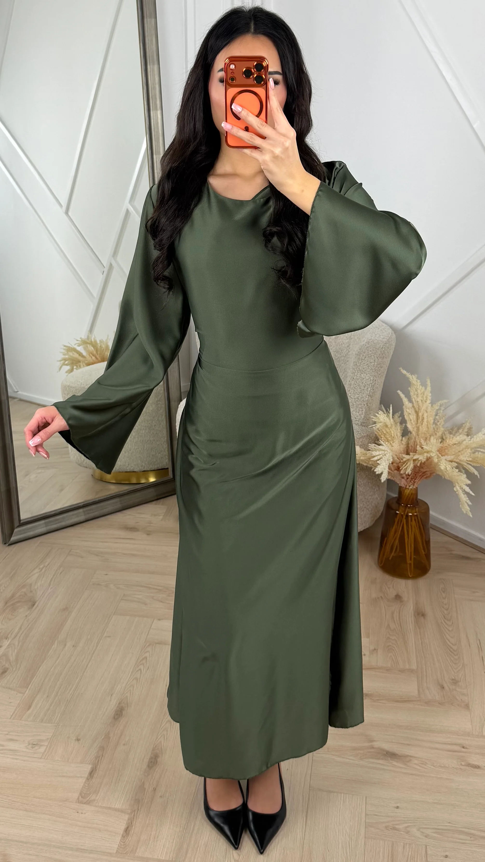 Abaya Maxi Jurk met Achterstrik en Wijde Mouwen - Image 13