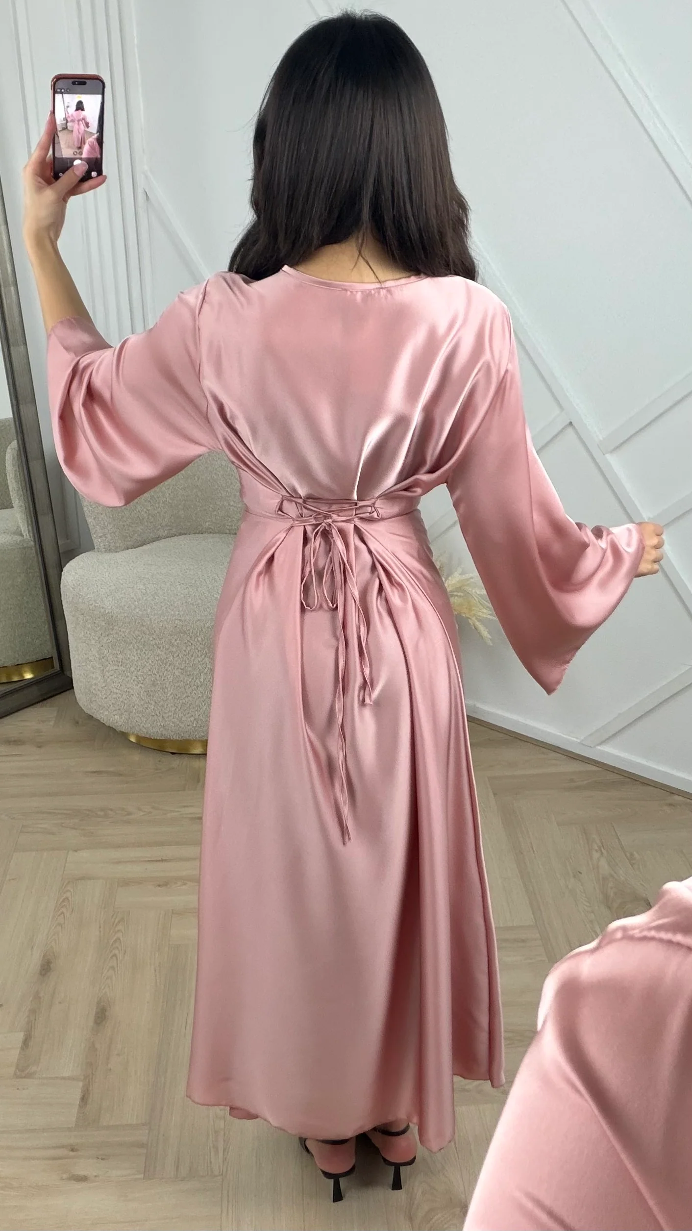 Abaya Maxi Jurk met Achterstrik en Wijde Mouwen - Image 14