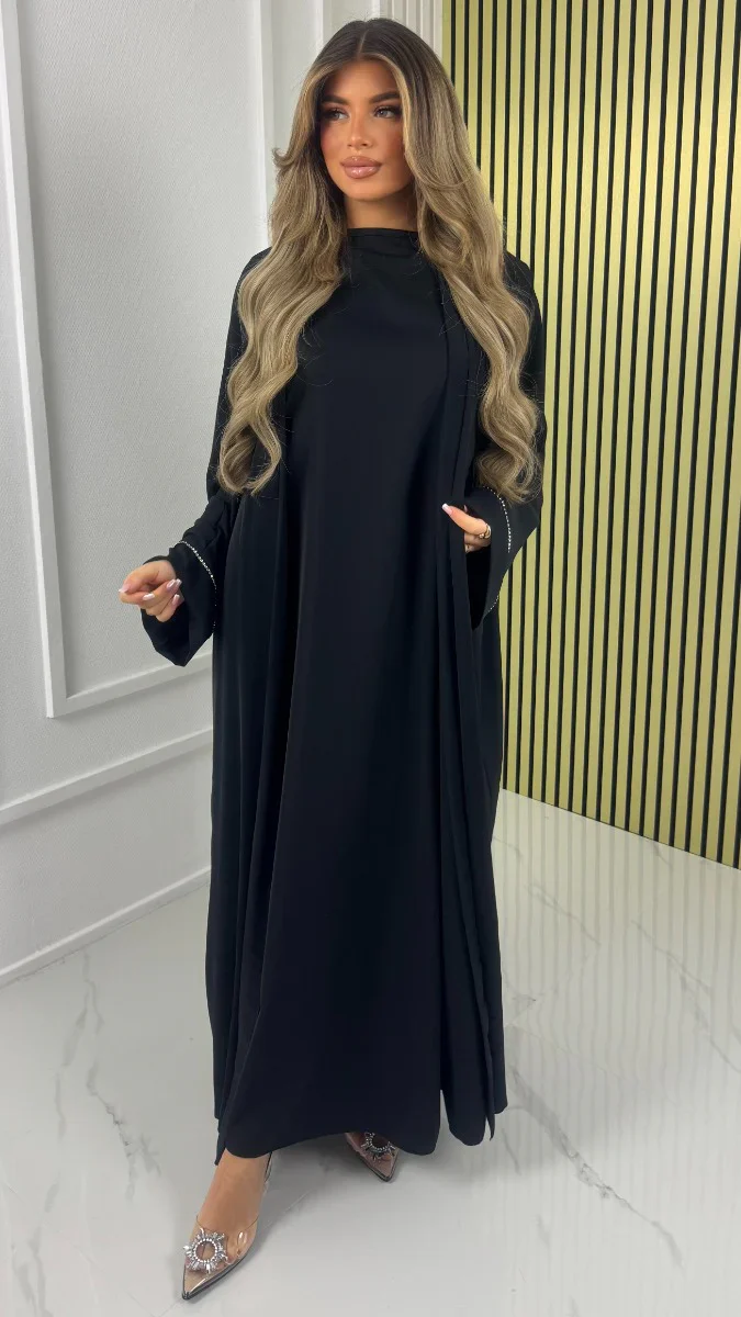 Abaya Two-Piece Set met Kimono en Onderjurk - Image 2