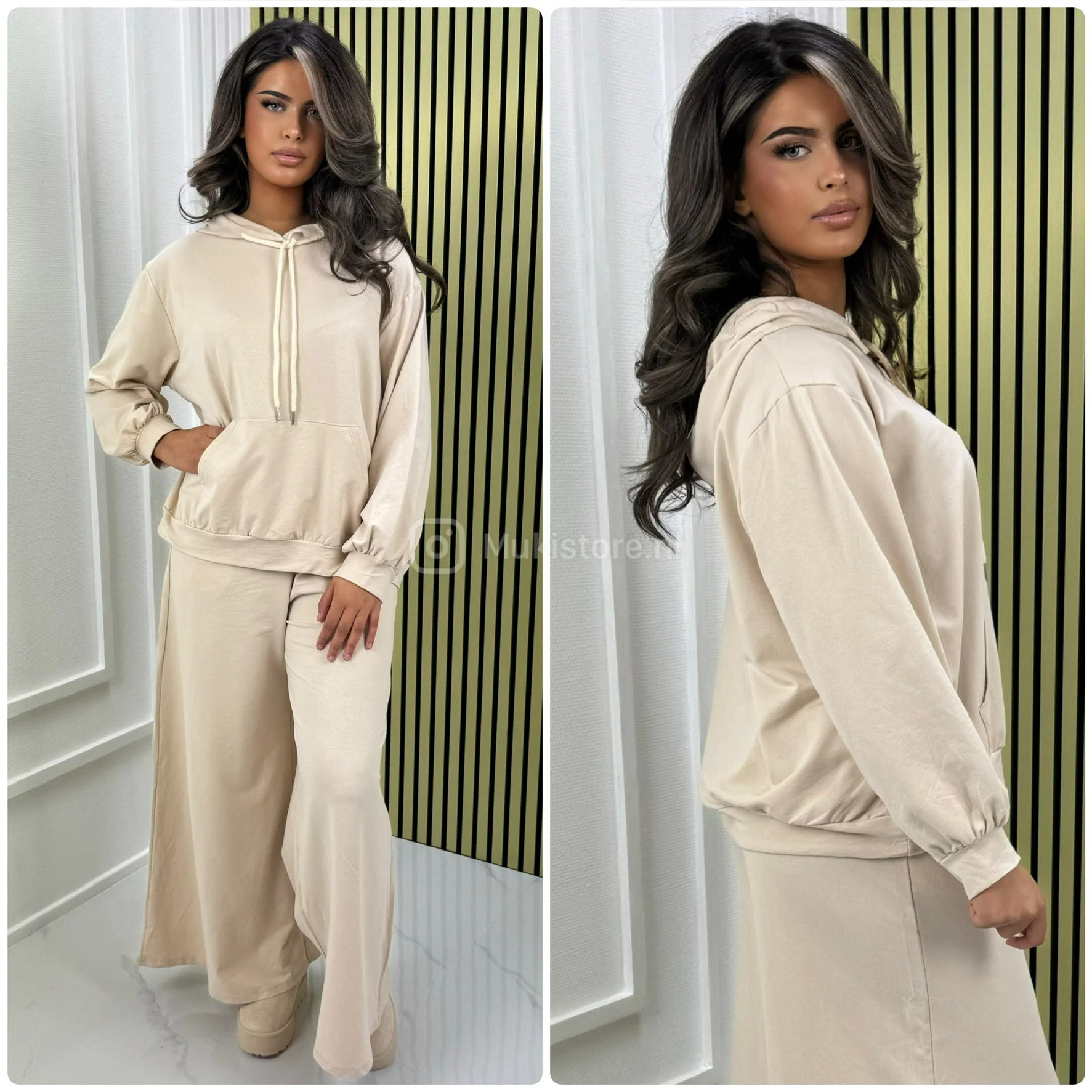 Basic Hoodie Jogging Set Super Oversized Wide Leg Set - Image 7