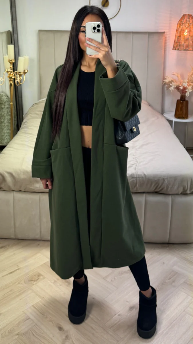 Basic Oversized Coat Seam Detail - Image 10