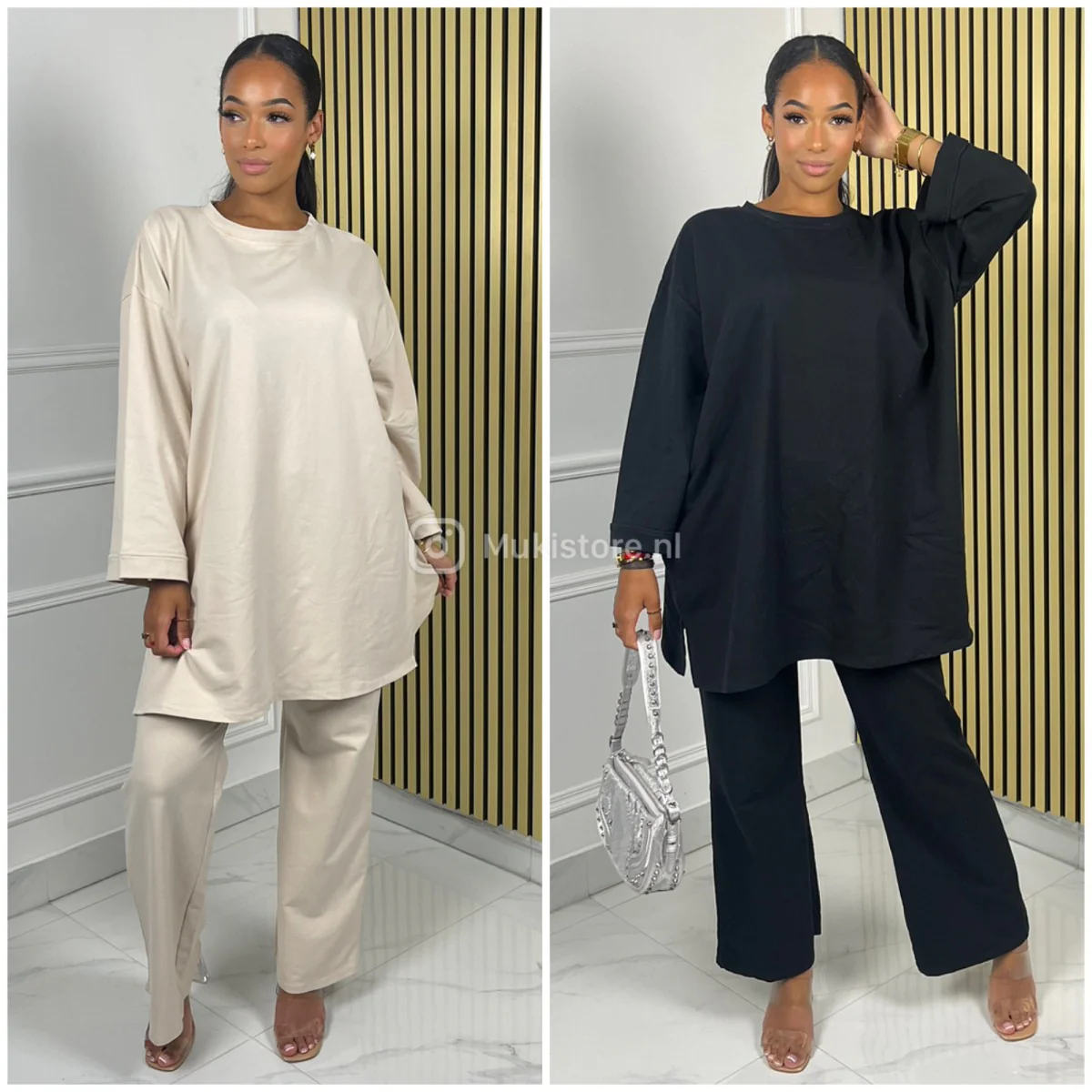 Basic Oversized Jessy Cotton Wide Leg Set - Image 3