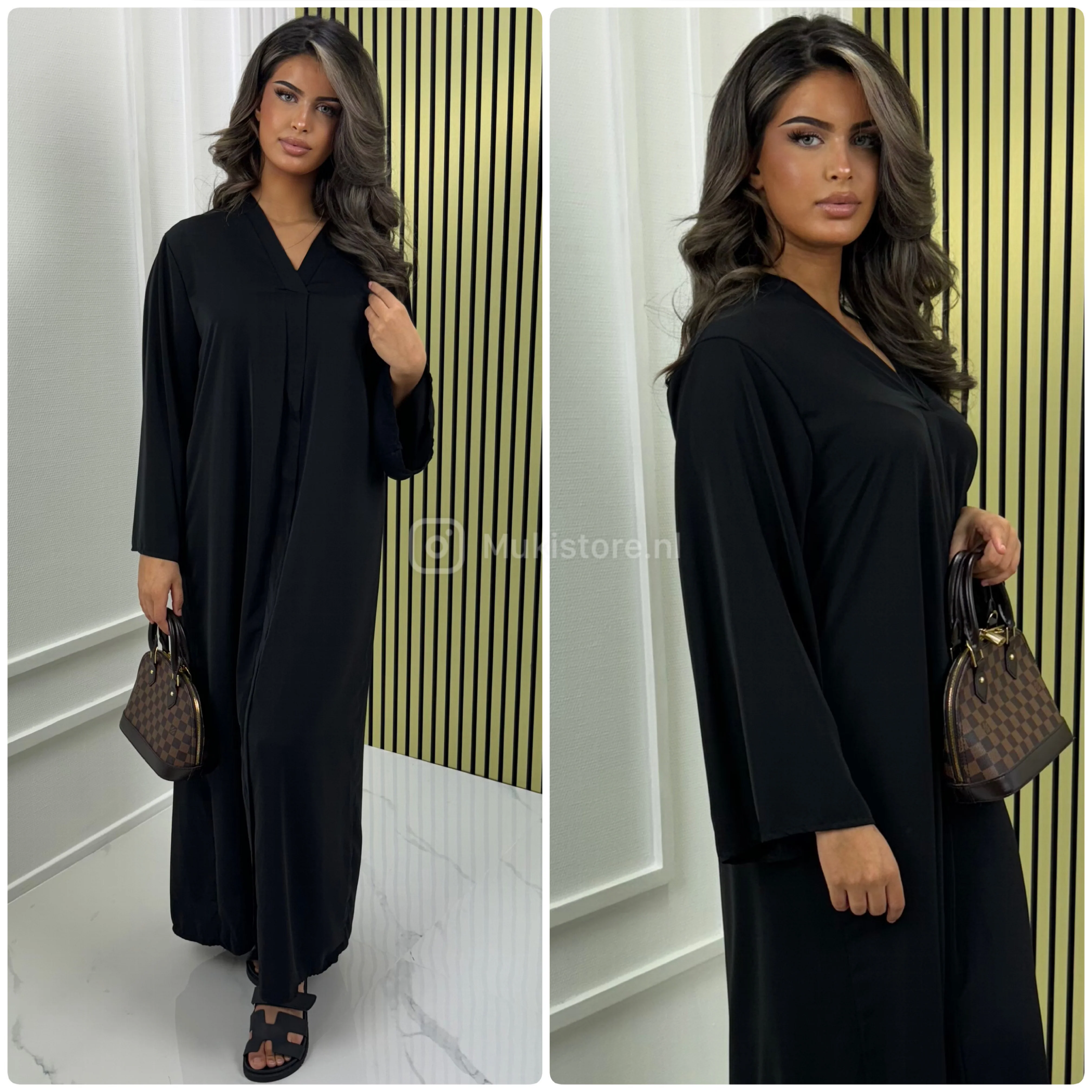 Basic Oversized V Neck Mid Line Dress - Image 11