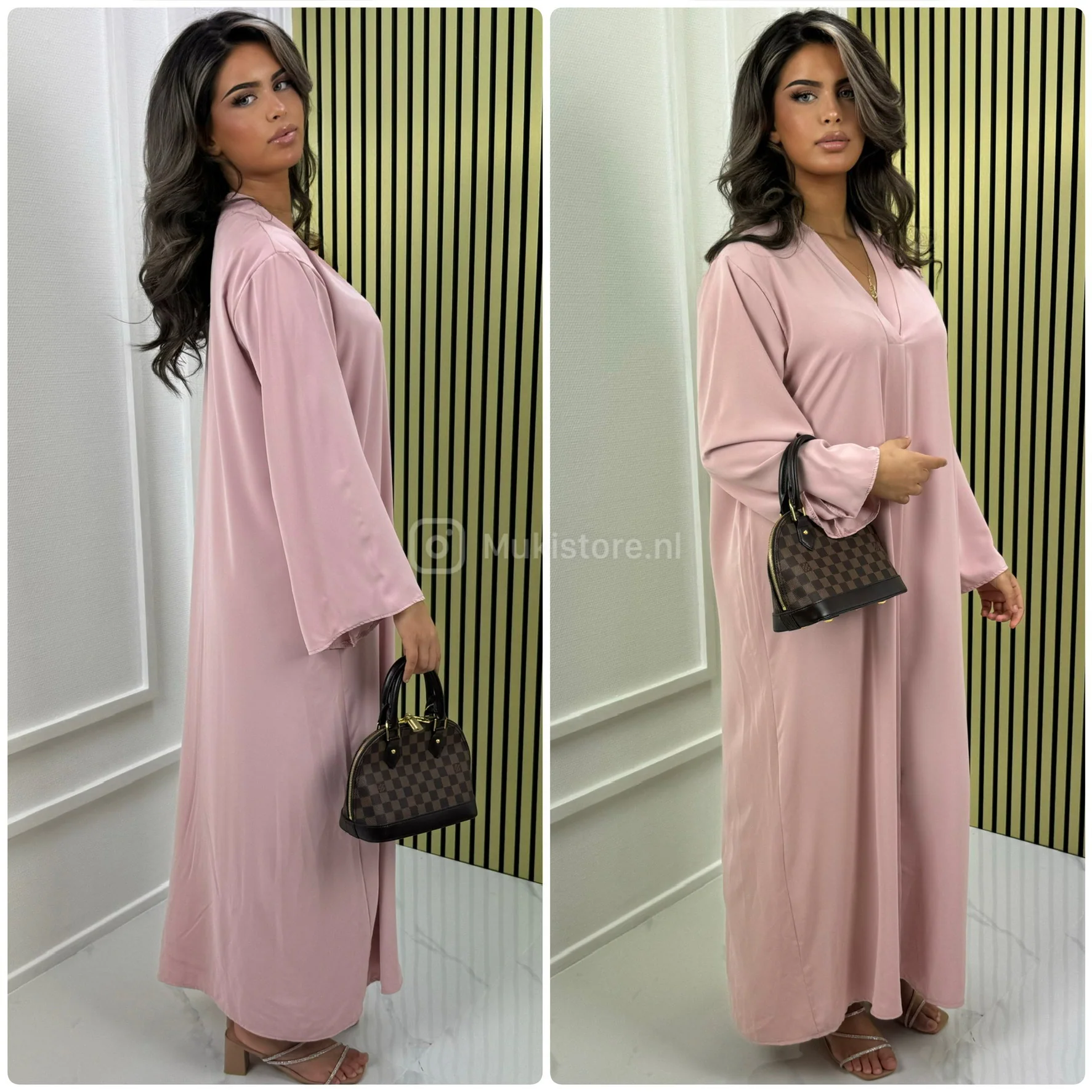 Basic Oversized V Neck Mid Line Dress - Image 14
