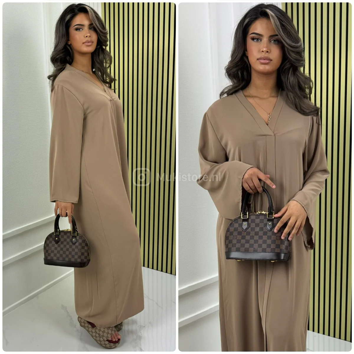 Basic Oversized V Neck Mid Line Dress - Image 7