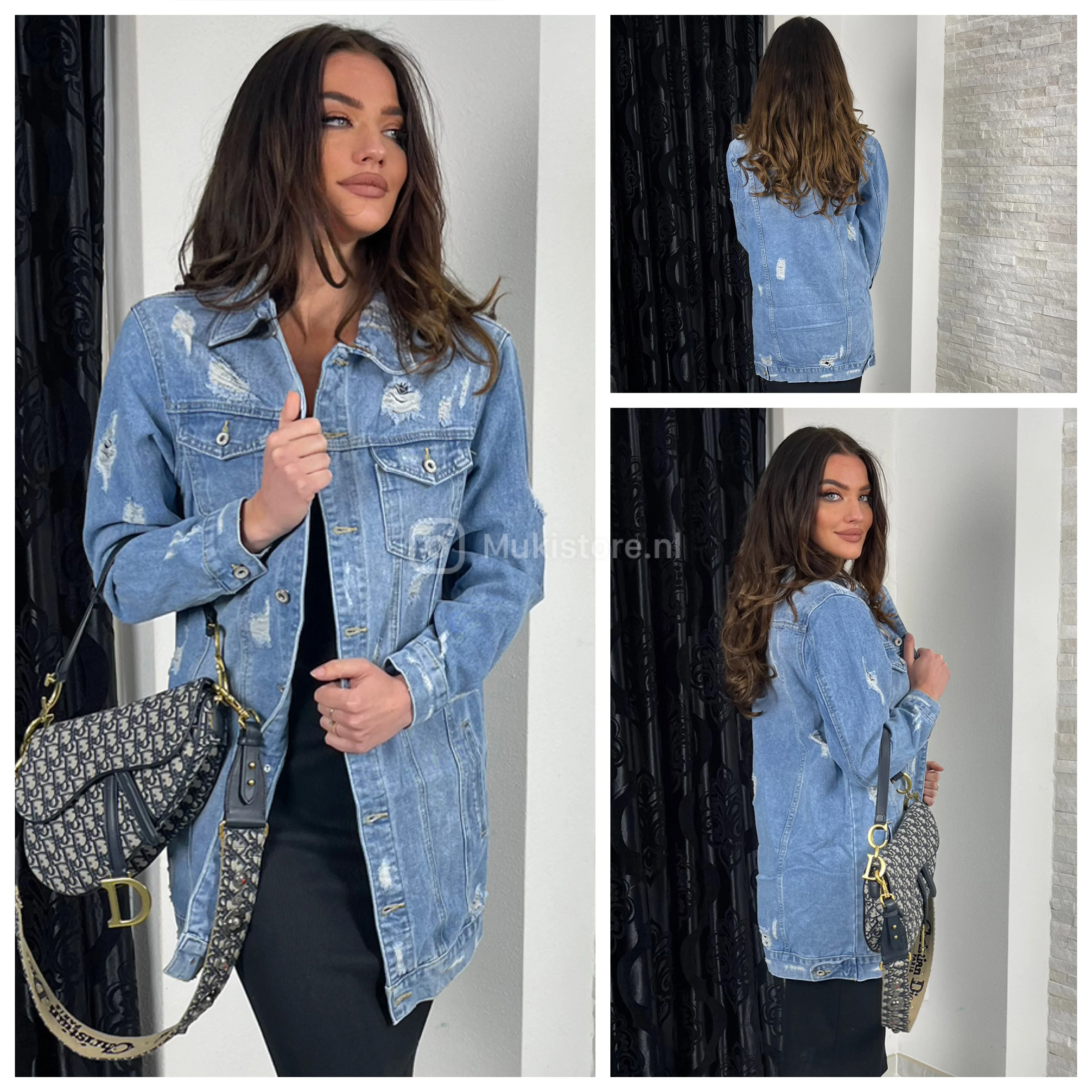 Bestseller Denim Ripped Jacket Long M171 - Image 5