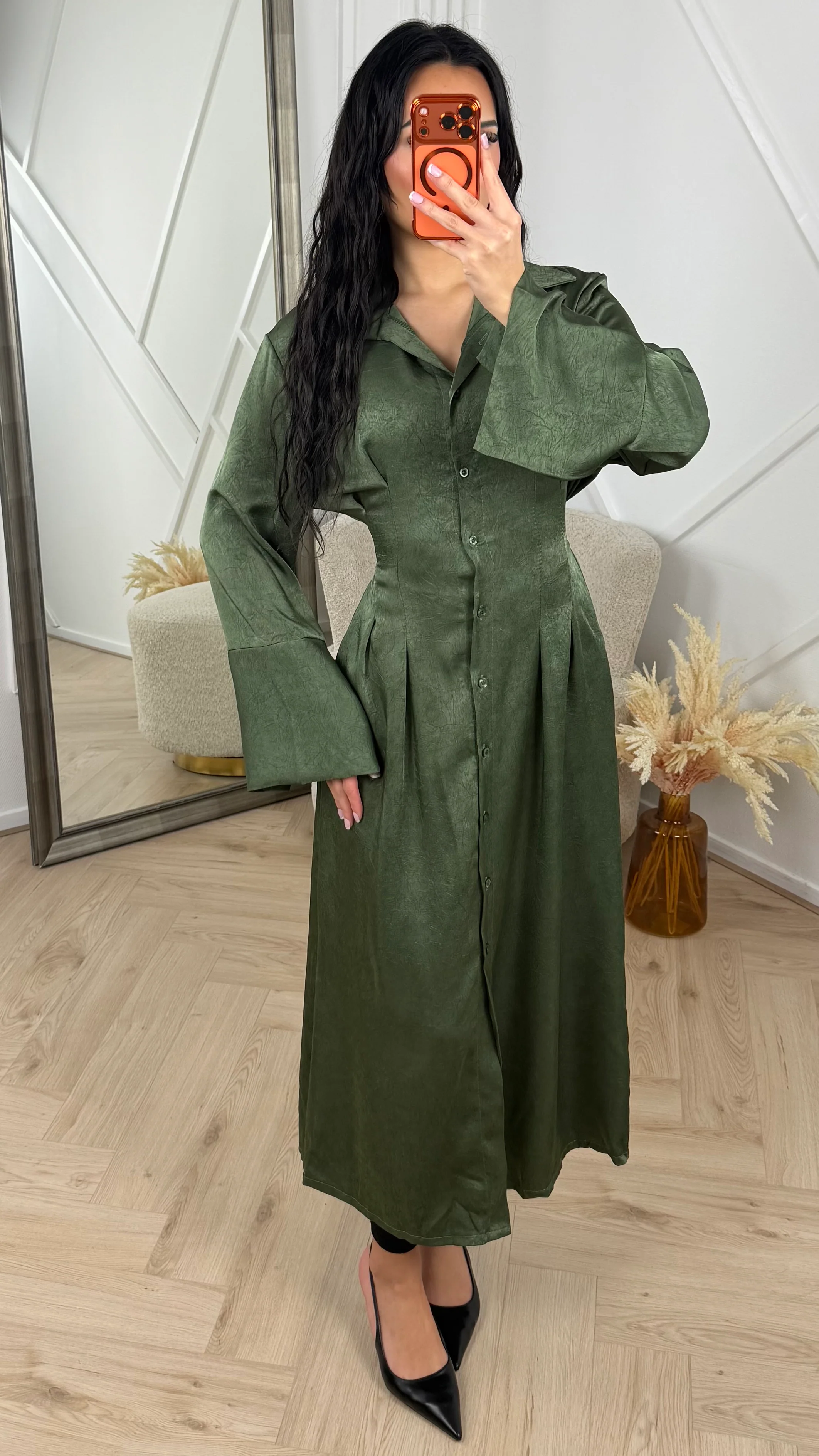 Blouse Maxi Jurk met Kraag en Taillelint - Image 5