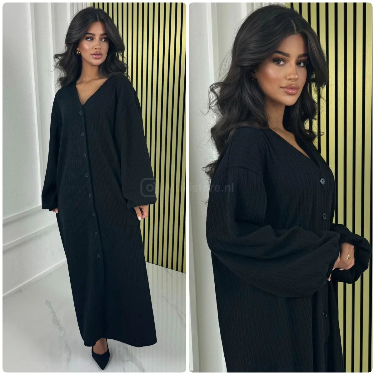 Blouse Maxi V Neck Curved Line Thick Material - Image 6