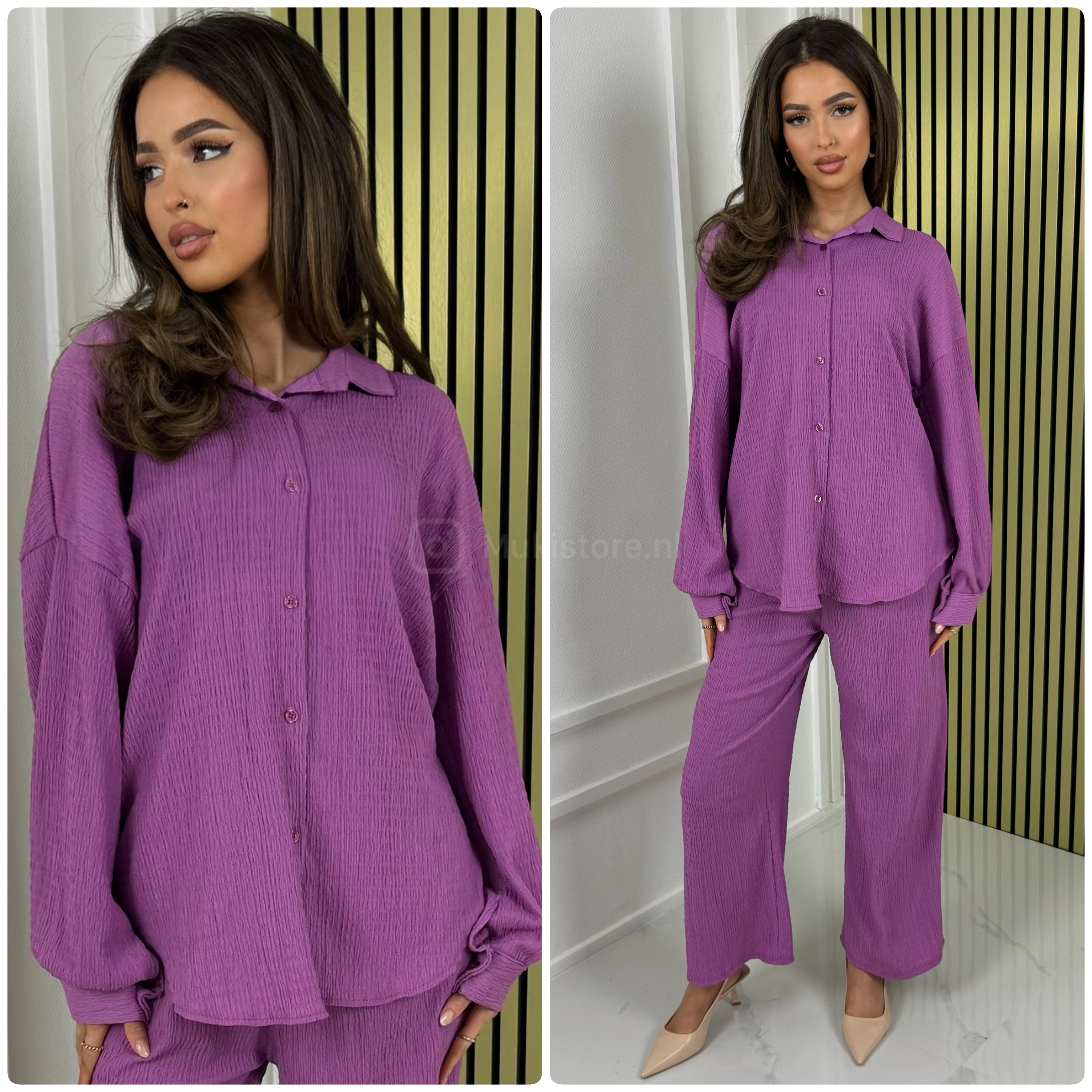 Blouse Wide Leg Set Cheesecloth - Image 16