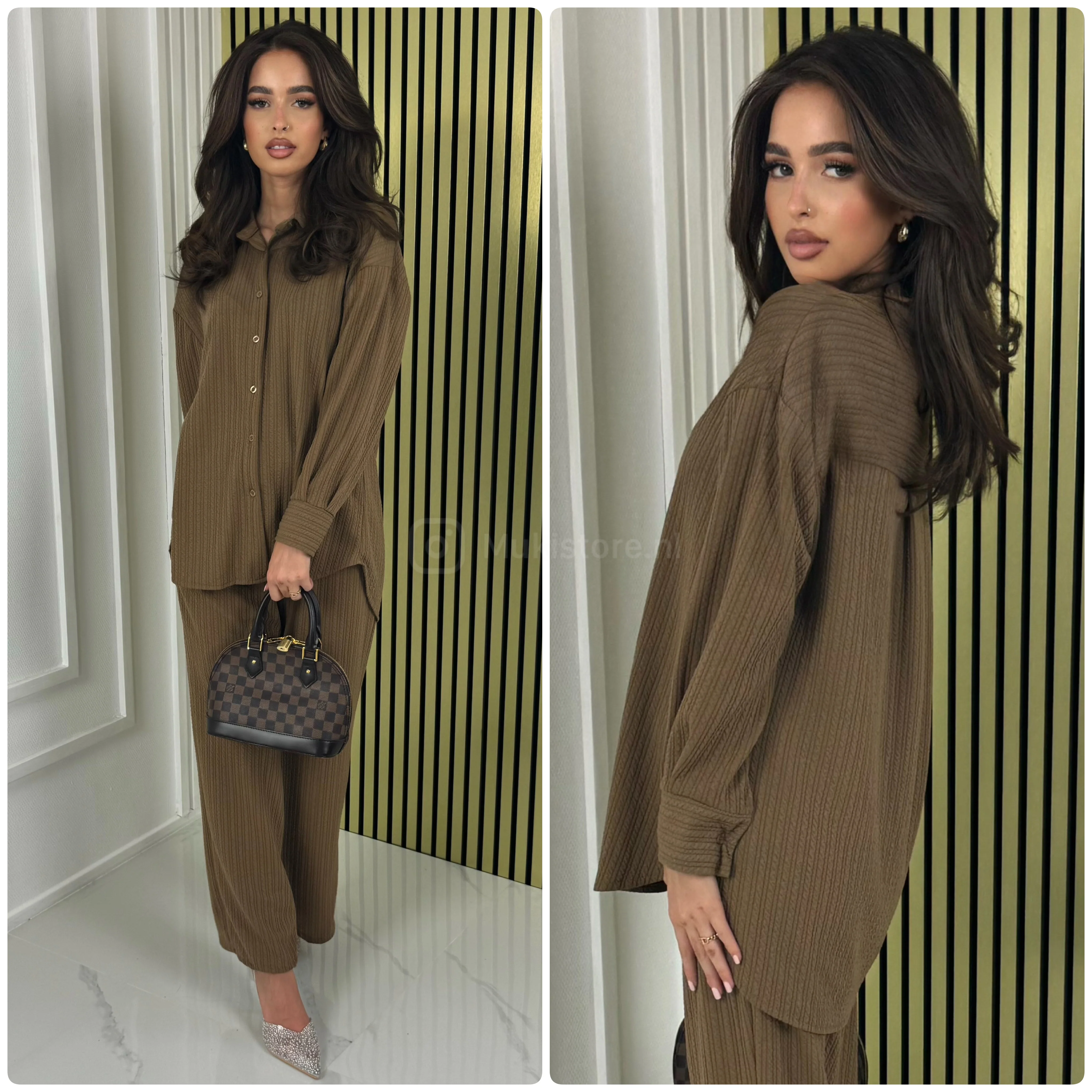 Blouse Wide Leg Set Thick Curved Line Material - Image 13