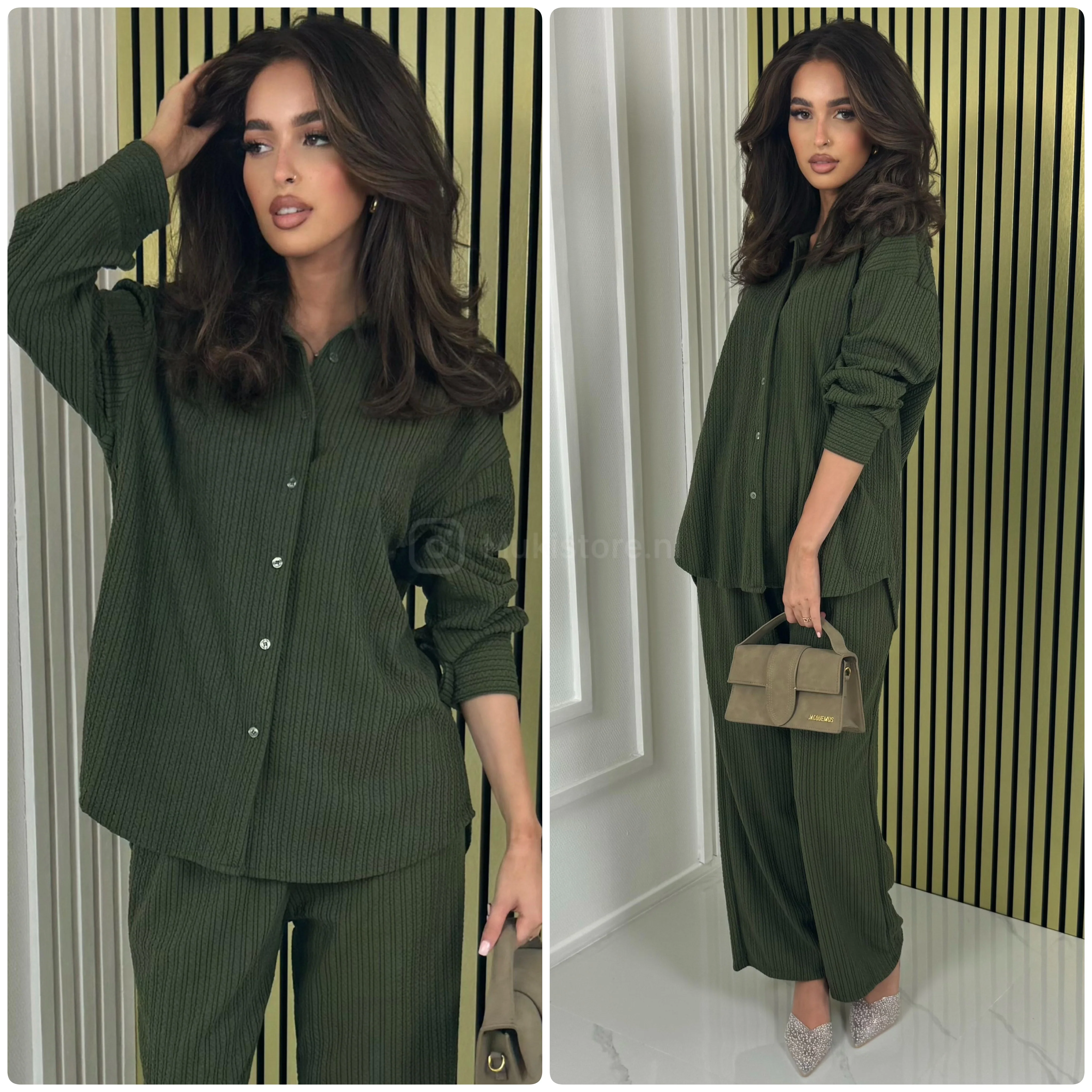 Blouse Wide Leg Set Thick Curved Line Material - Image 19