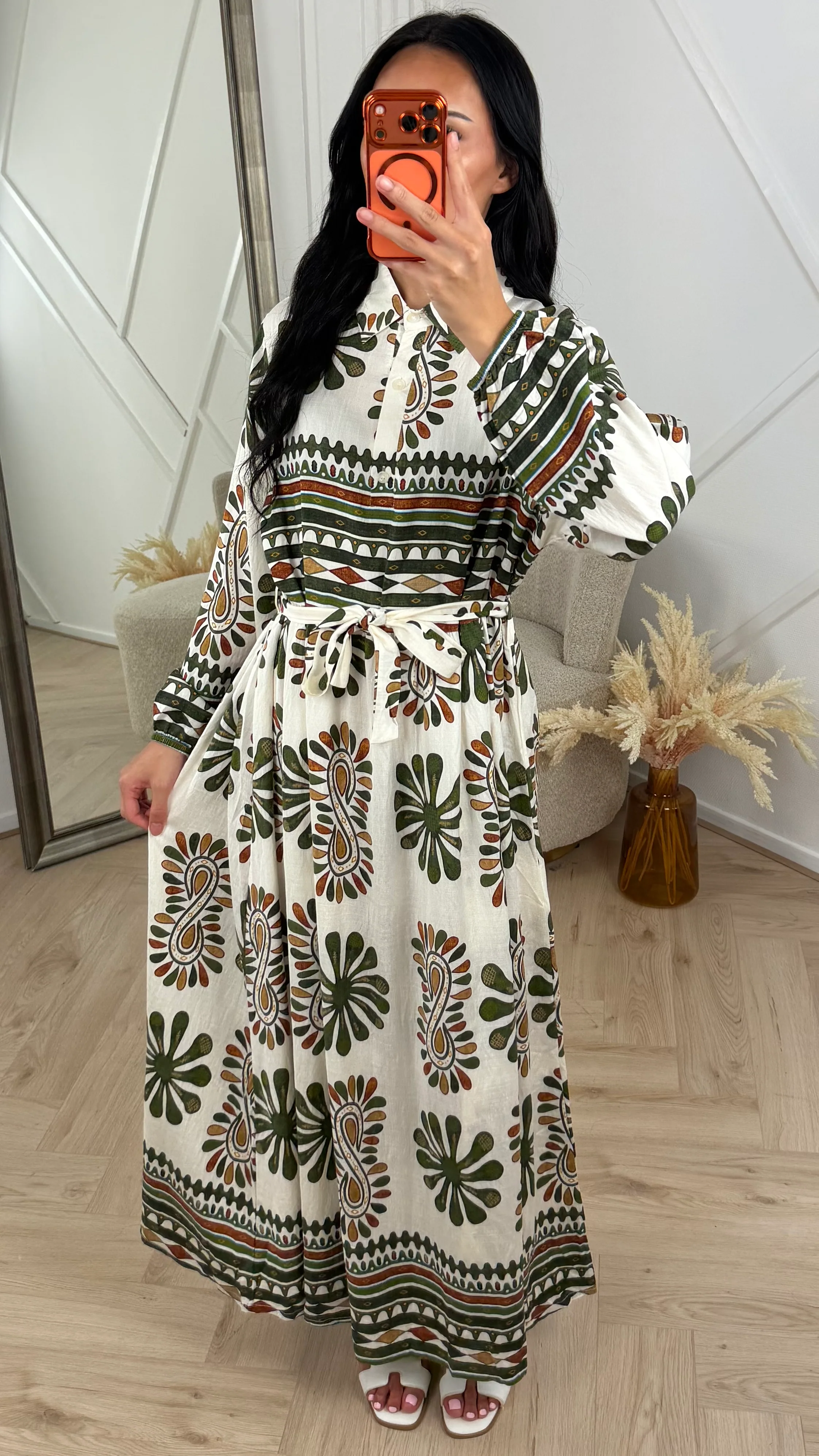 Bohemian Print Maxi Jurk met Ceintuur 5103 - Image 4