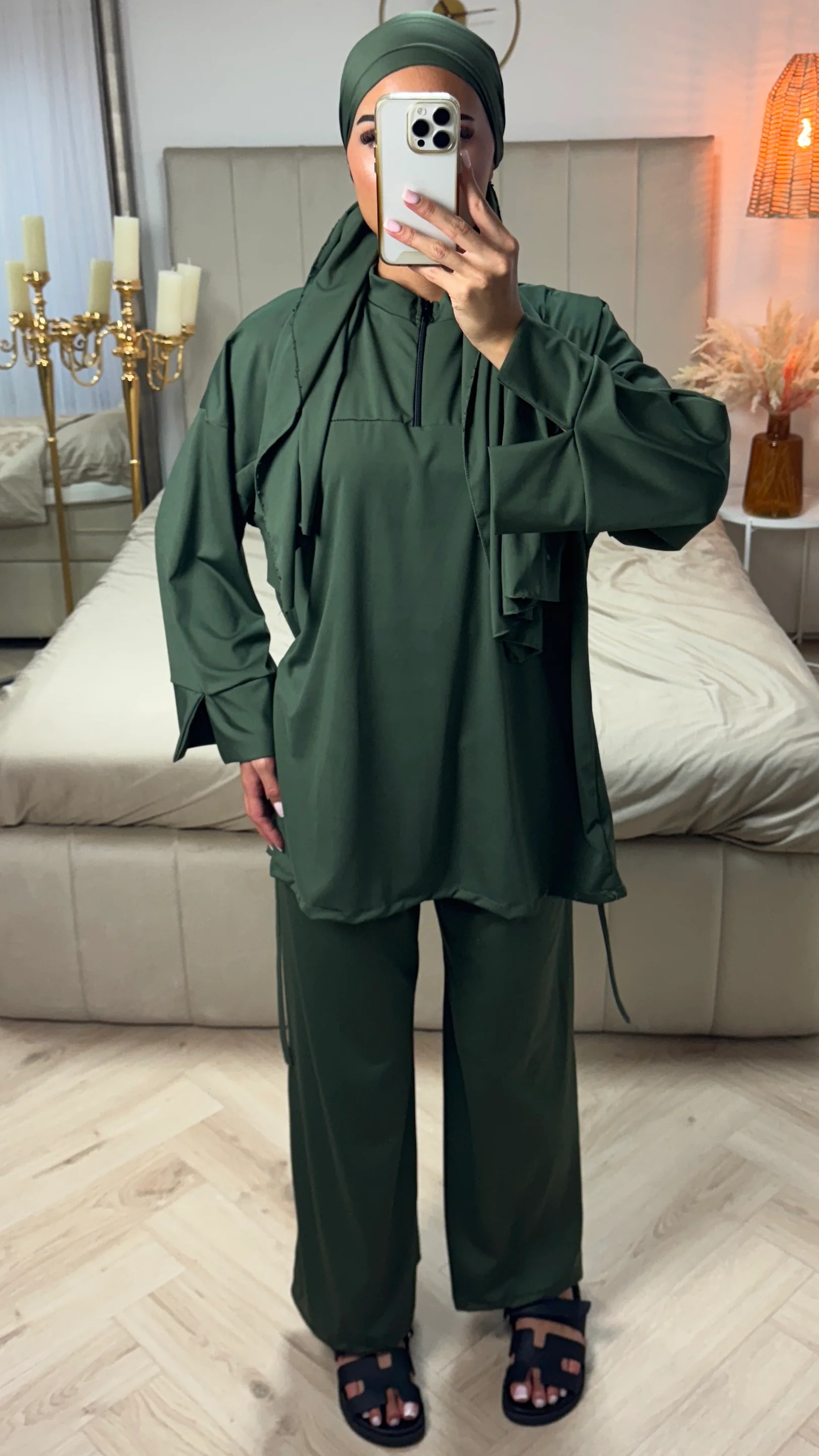 Burkini met Ritssluiting en Hijab – Splitmouwen Design - Image 7