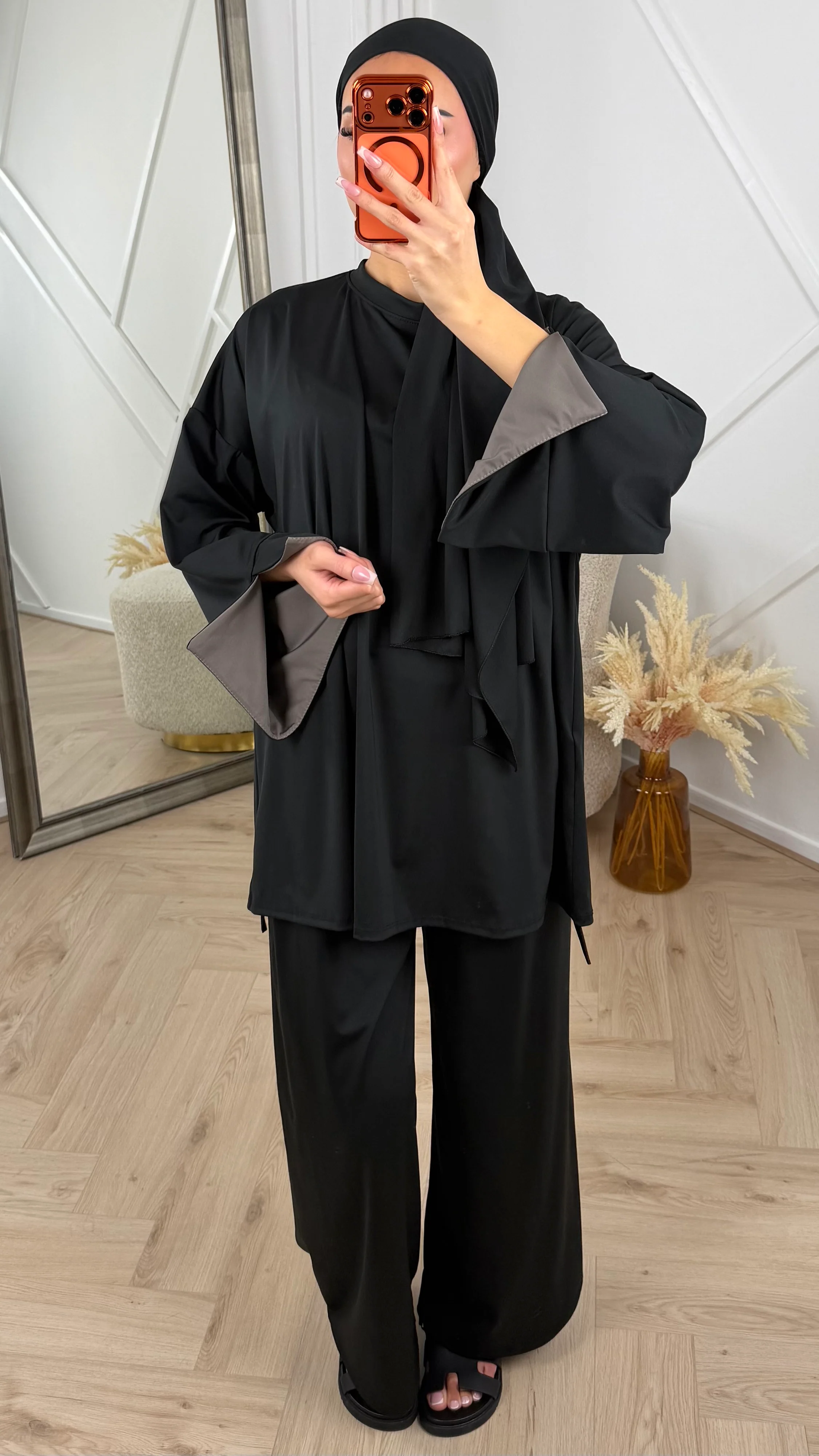 PRE ORDER Burkini Set met Contrastdetails en Ronde Hals WORDT 22-07 VERZONDEN - Image 12