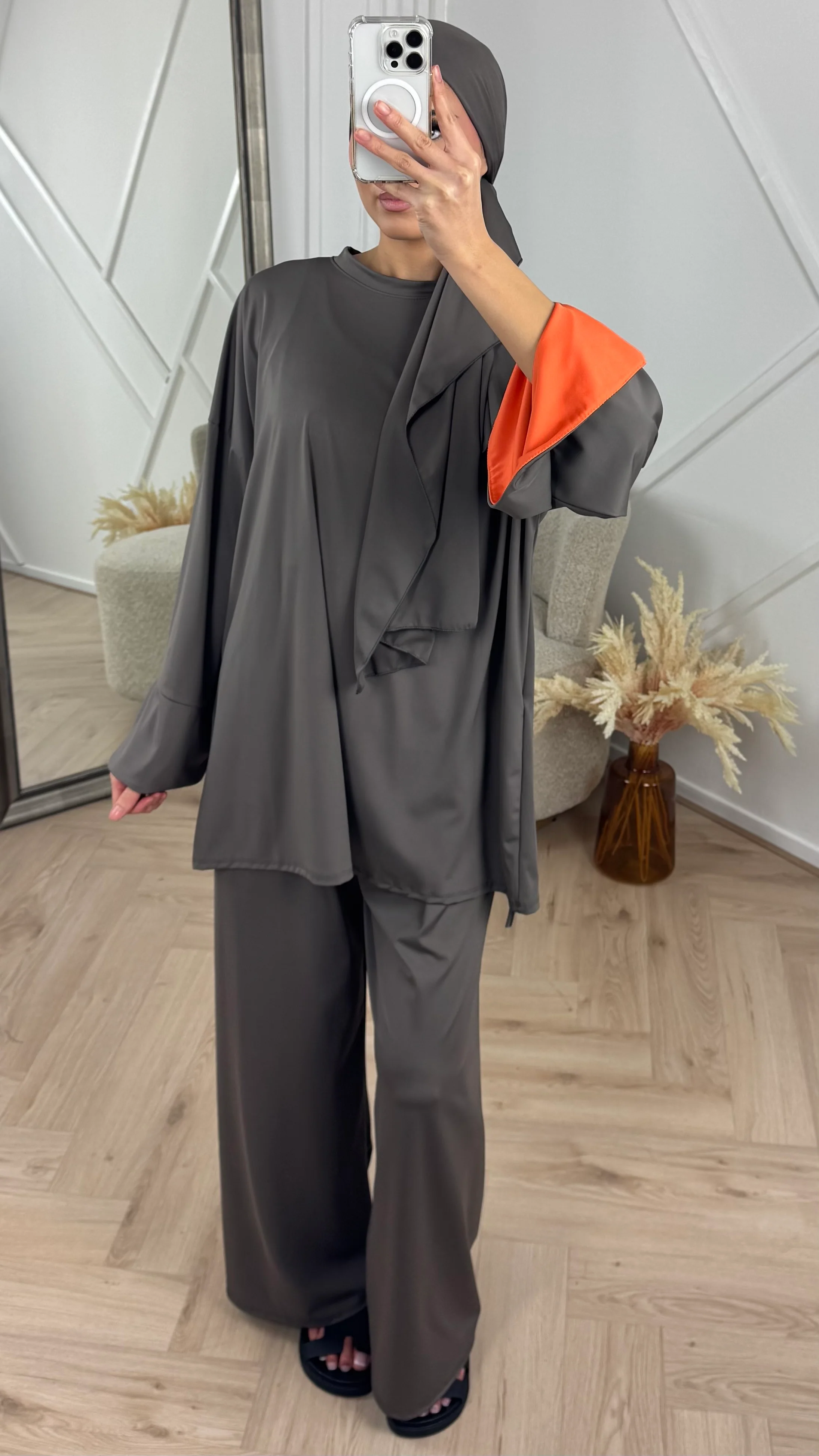 PRE ORDER Burkini Set met Contrastdetails en Ronde Hals WORDT 22-07 VERZONDEN - Image 3