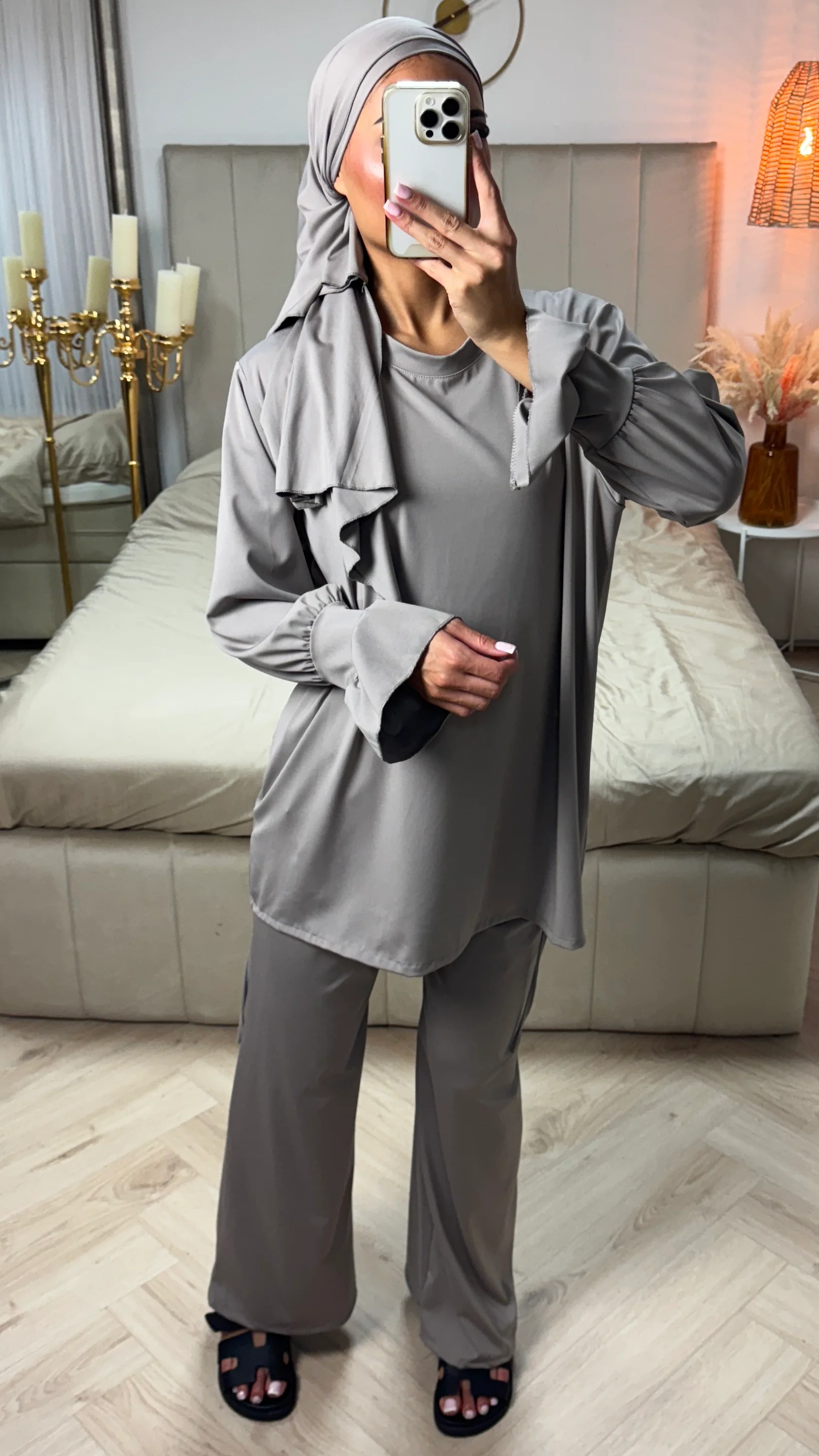 Burkini Set met Geplooide Mouwen – Met Bijpassende Hijab/Ceintuur - Image 4