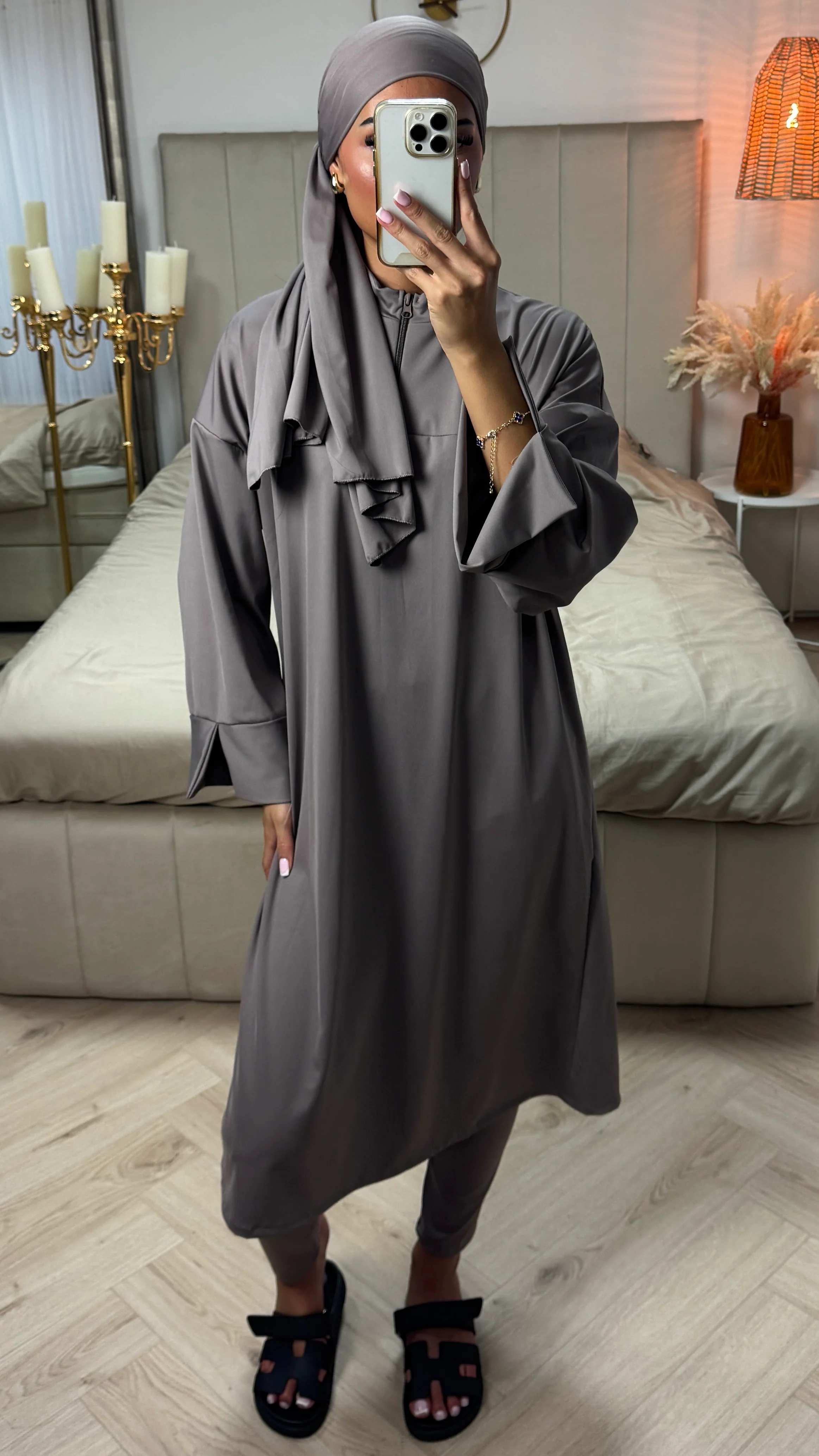 Burkini Set met Rits en Spleetmouwen – Inclusief Hijab - Image 3